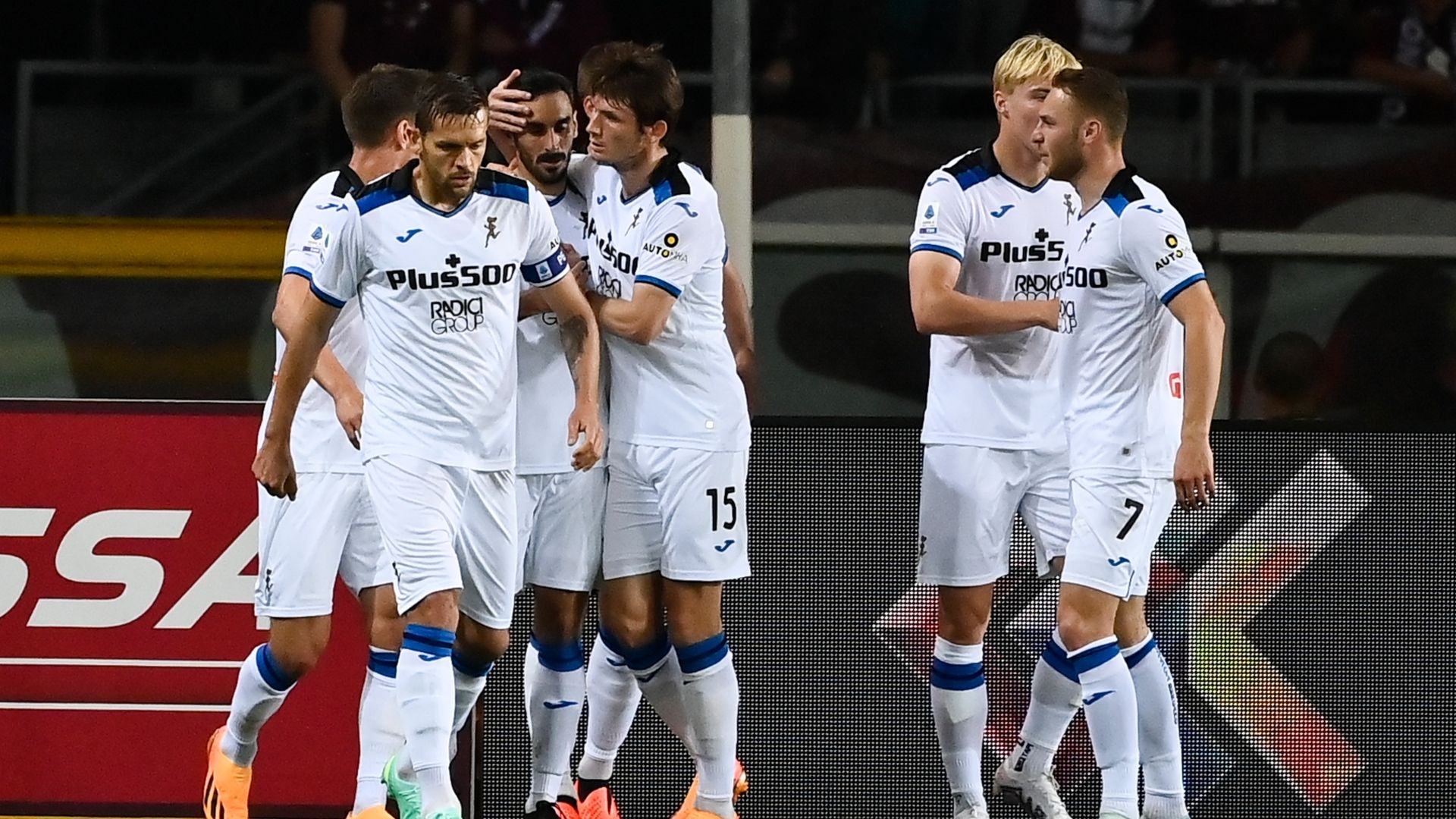 Atalanta celebrates goal against Torino