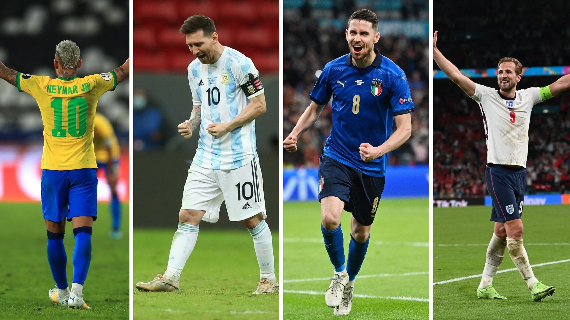 Messi Neymar Harry Kane Jorginho Euro 2020 final Copa America 2021 final