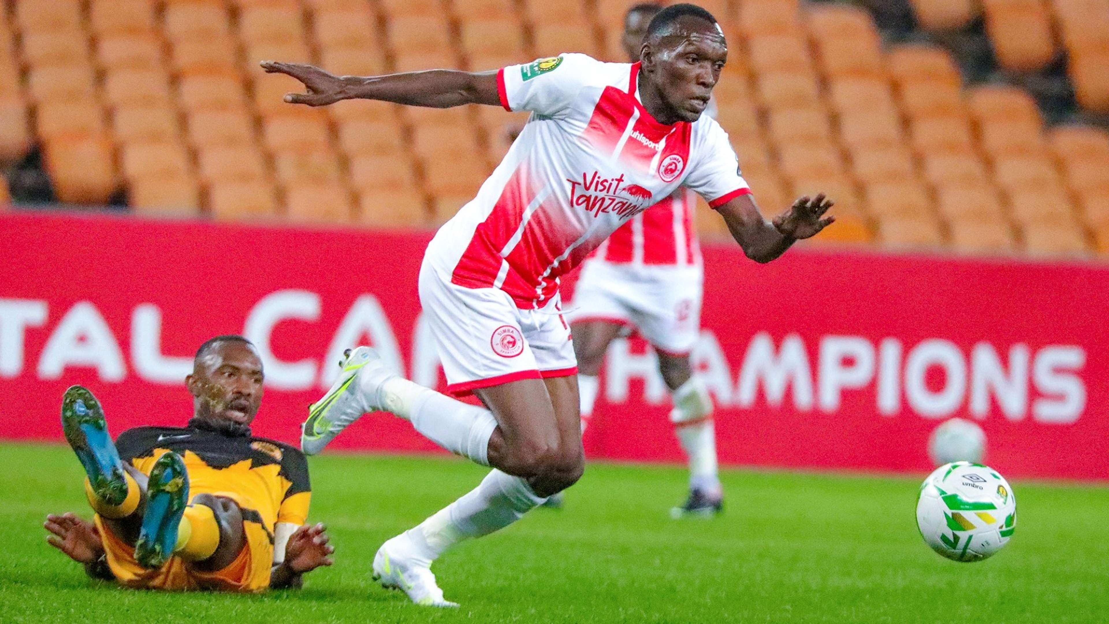 Meddie Kagere of Simba SC vs Kaizer Chiefs.
