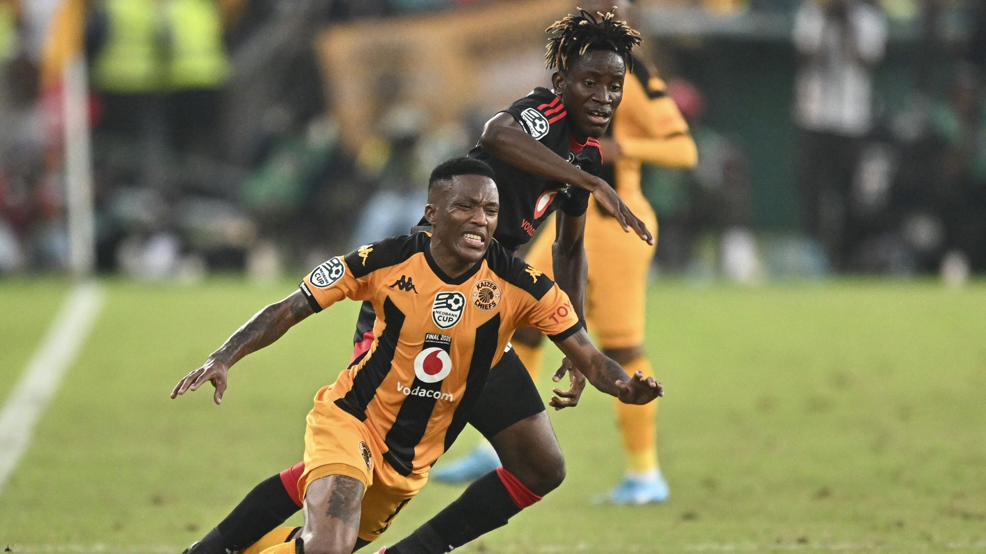 Karim Kimvuidi and Pule Mmodi, Orlando Pirates vs Kaizer Chiefs