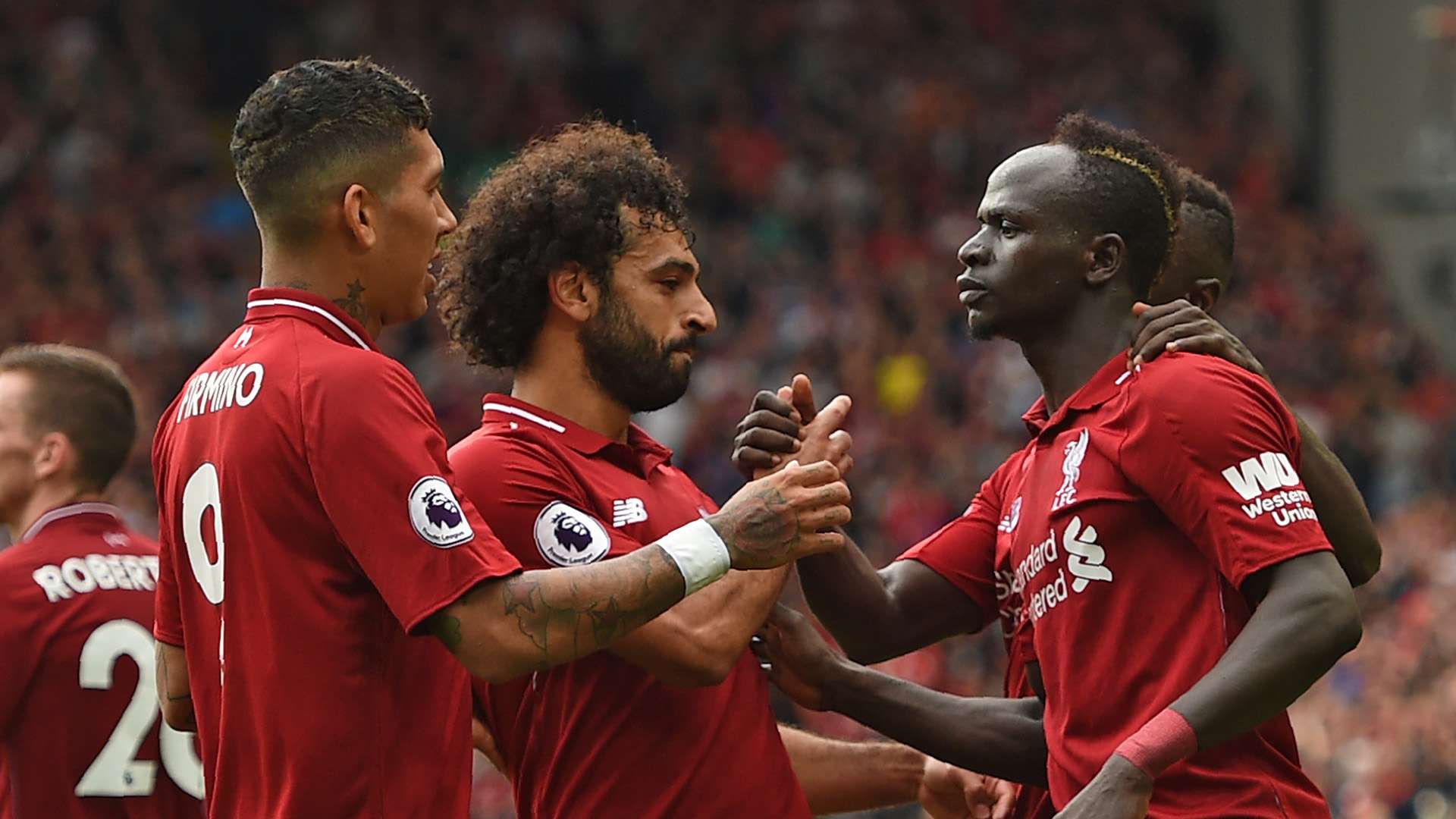 Roberto Firmino Sadio Mane Mohamed Salah Liverpool West Ham Premier League 120818