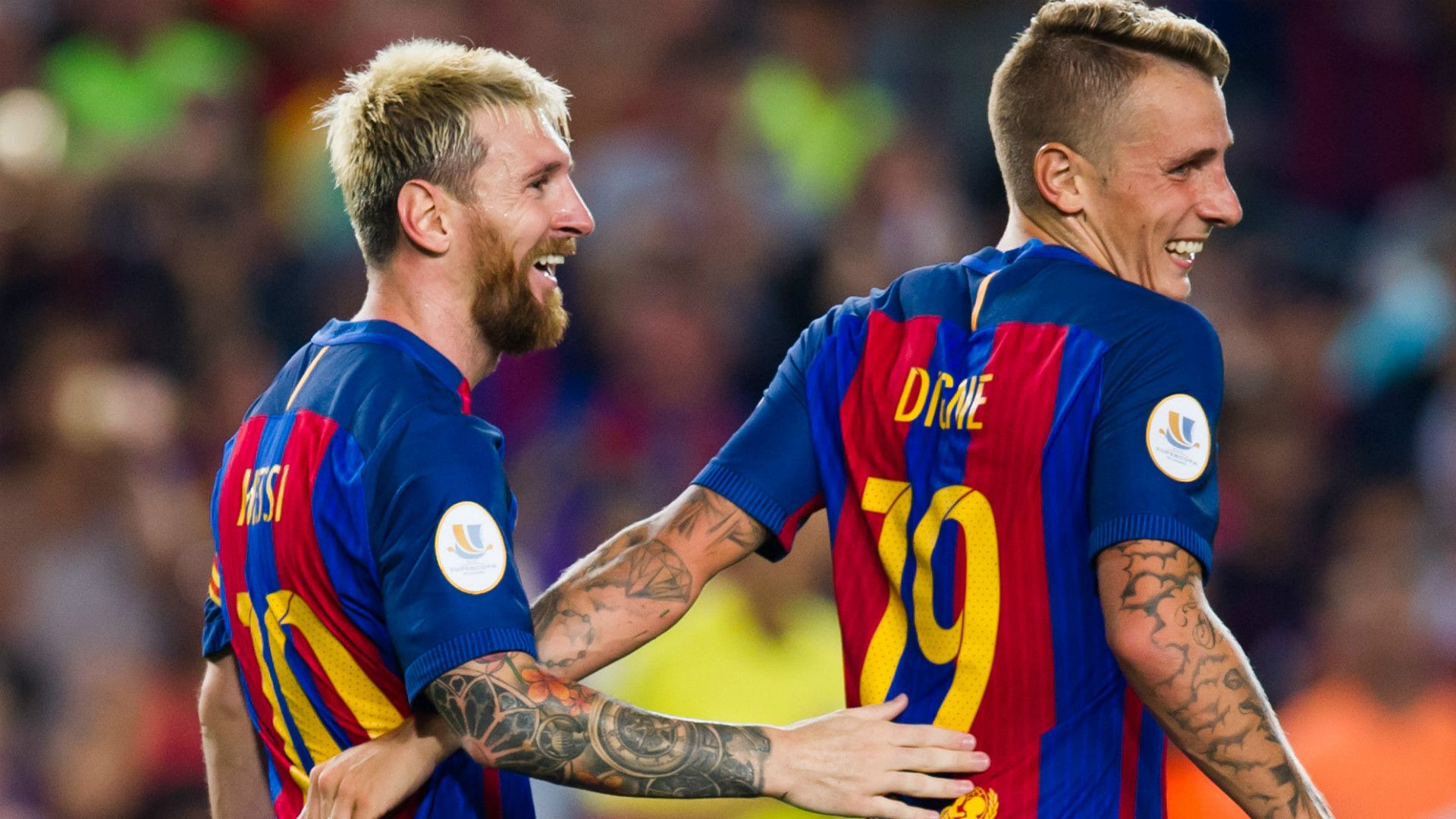 Lucas Digne Lionel Messi FC Barcelona 18082016