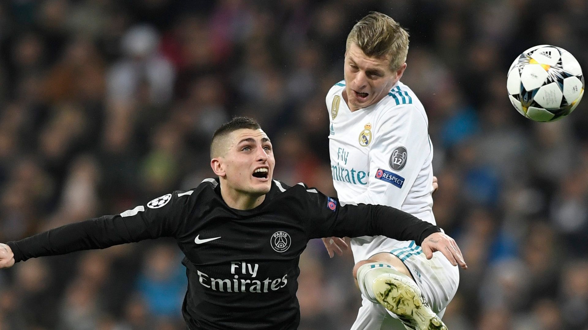 Toni Kroos Marco Verratti Real Madrid PSG Champions League 14022018