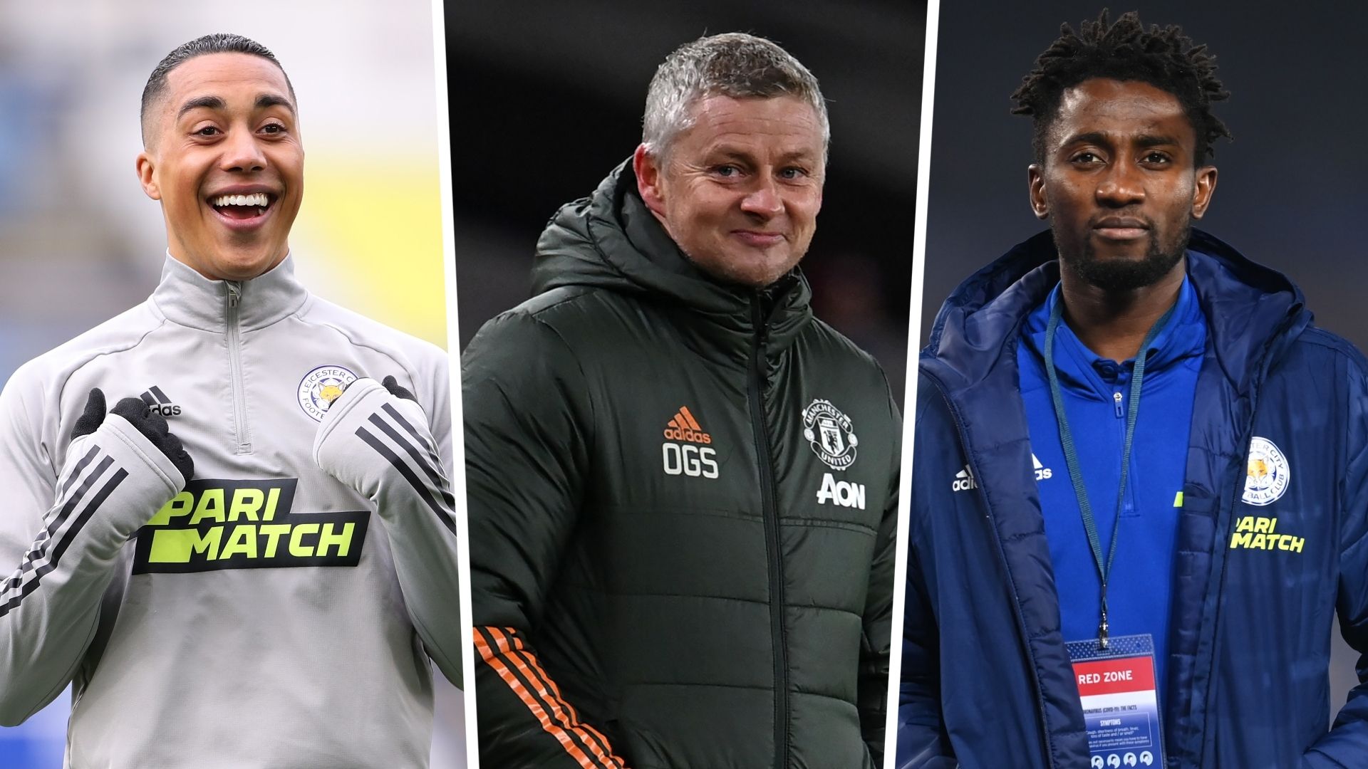 Youri Tielemans Ole Gunnar Solskjaer Wilfred Ndidi Leicester Man Utd GFX