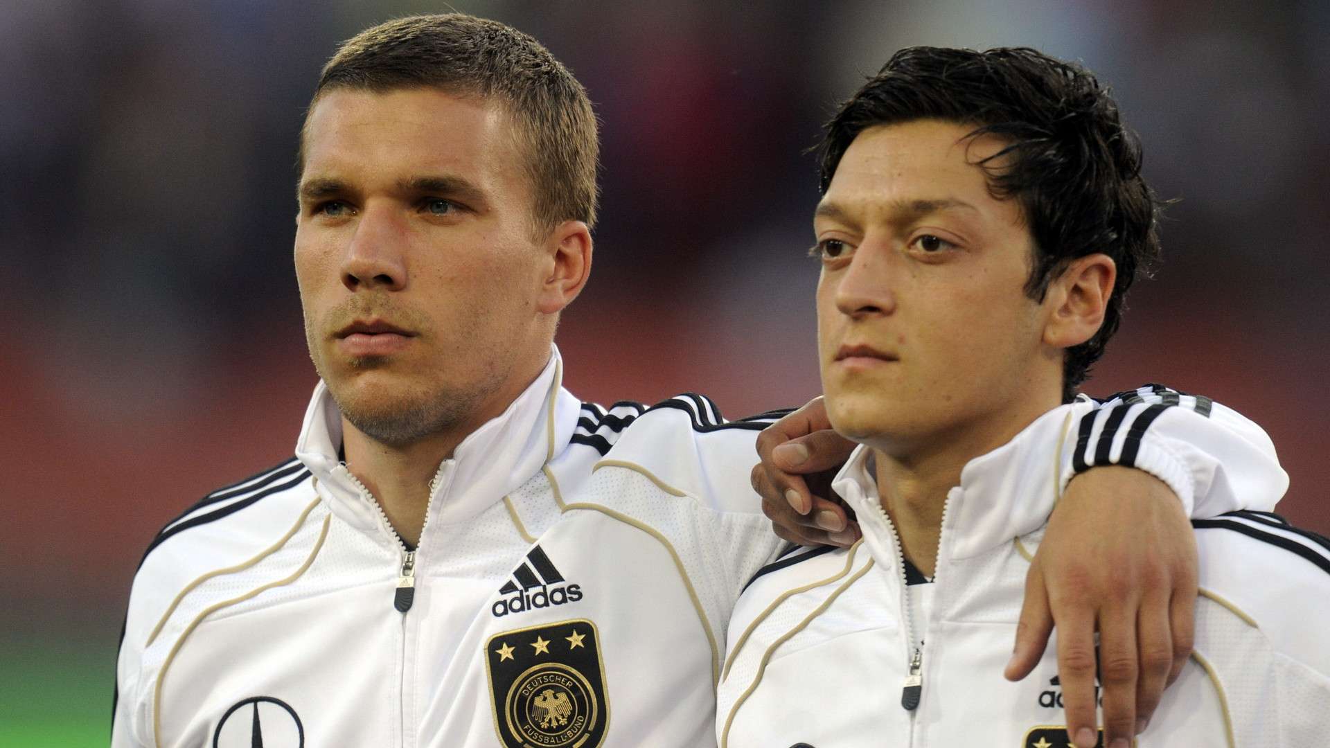 Mesut Ozil Lukas Podolski Germany