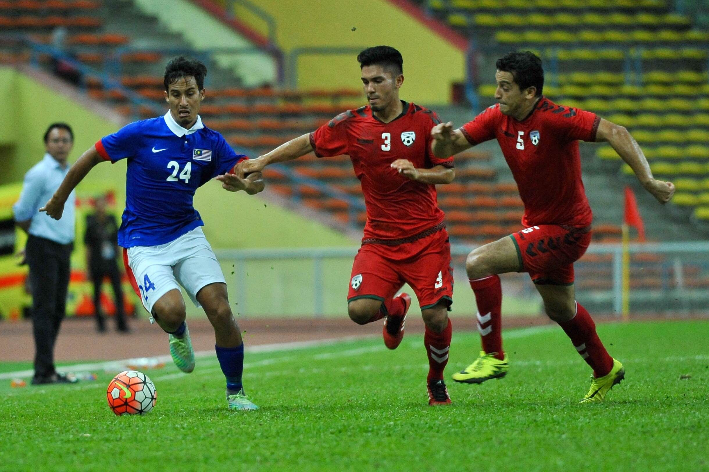 Malaysia's Matthew Davies in action against Afghanistan 11/10/16
