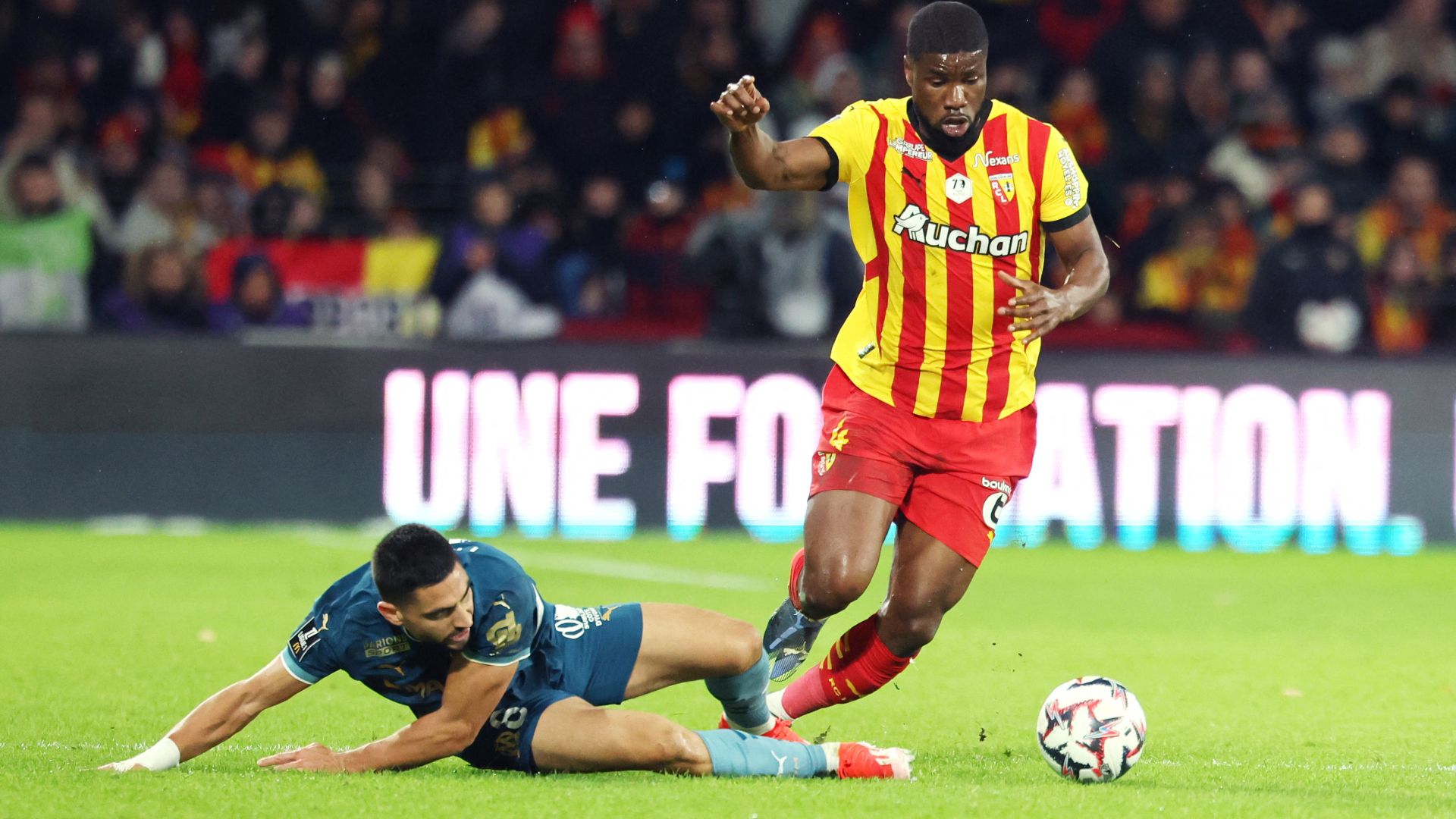 Kevin Danso Neal Maupay Lens Marseille Ligue 1 23112024