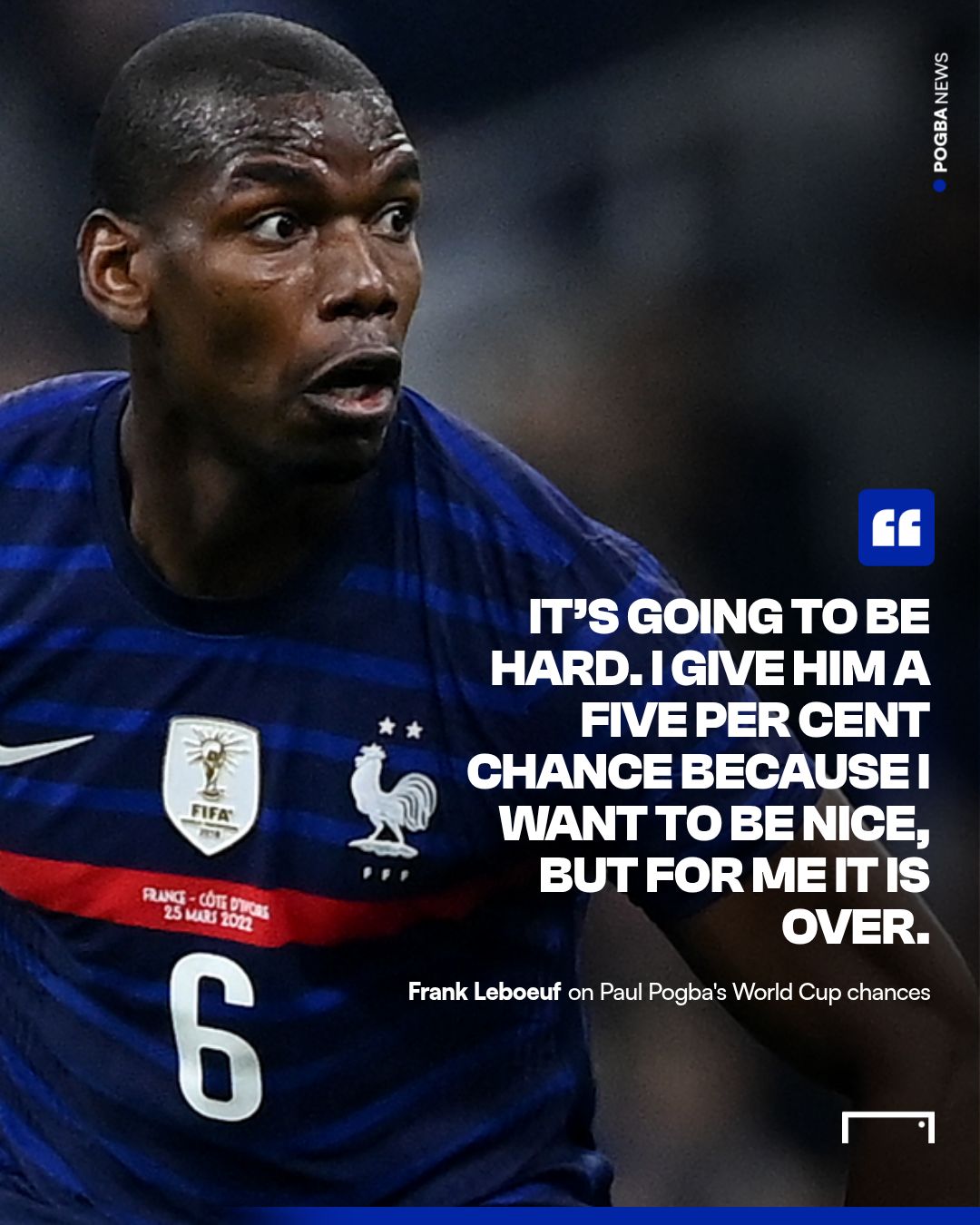 Frank Leboeuf Paul Pogba World Cup squad chances