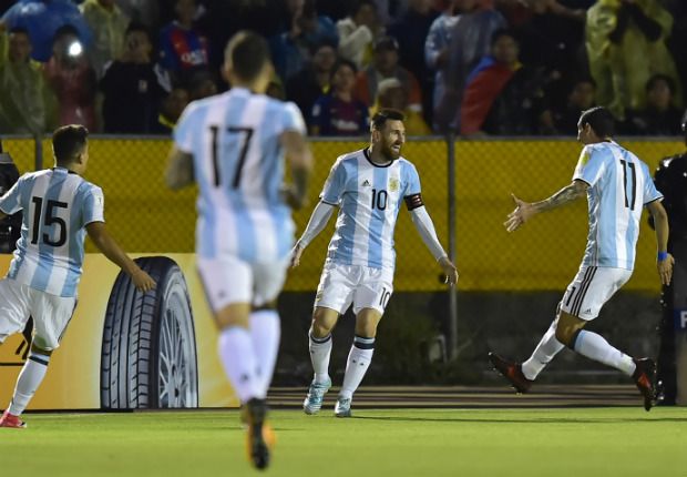 festejo Messi Ecuador Argentina Eliminatorias 10102017