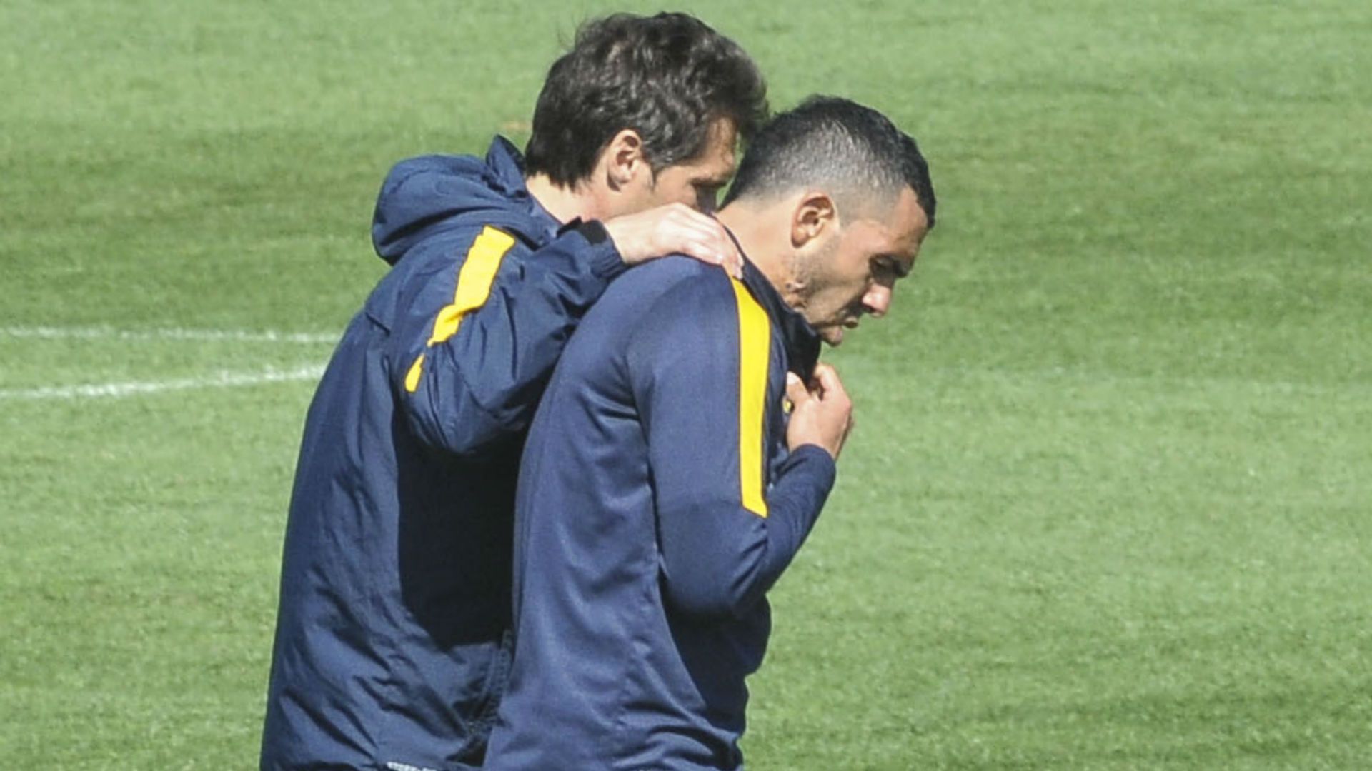 Guillermo Barros Schelotto - Carlos Tevez - Entrenamiento Boca 31082016