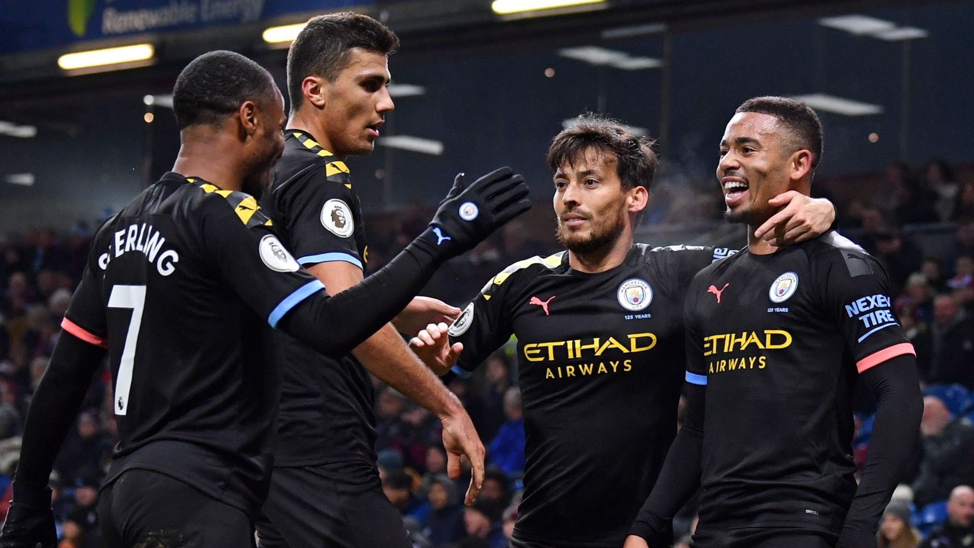 Man City celebrate at Turf Moor vs Burnley