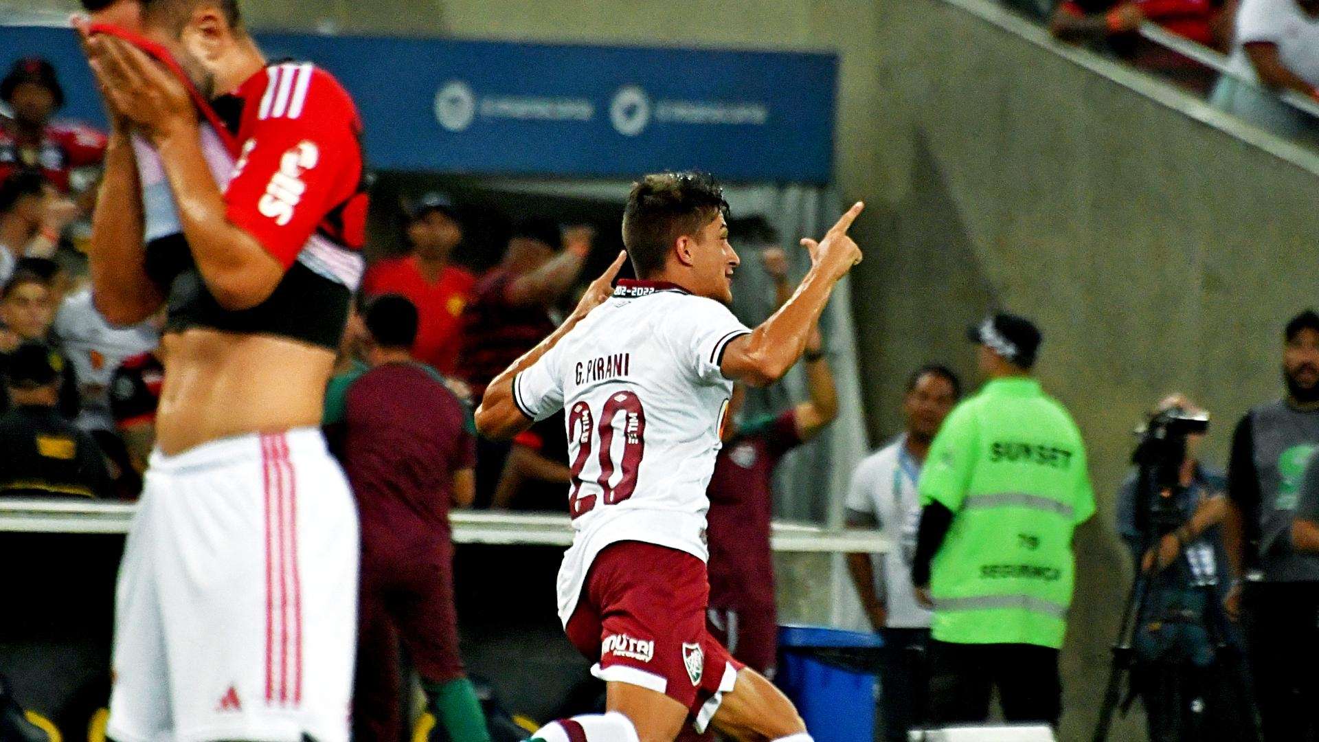 Gabriel Pirani comemora gol em Flamengo x Fluminense, pela primeira fase do Carioca 2023