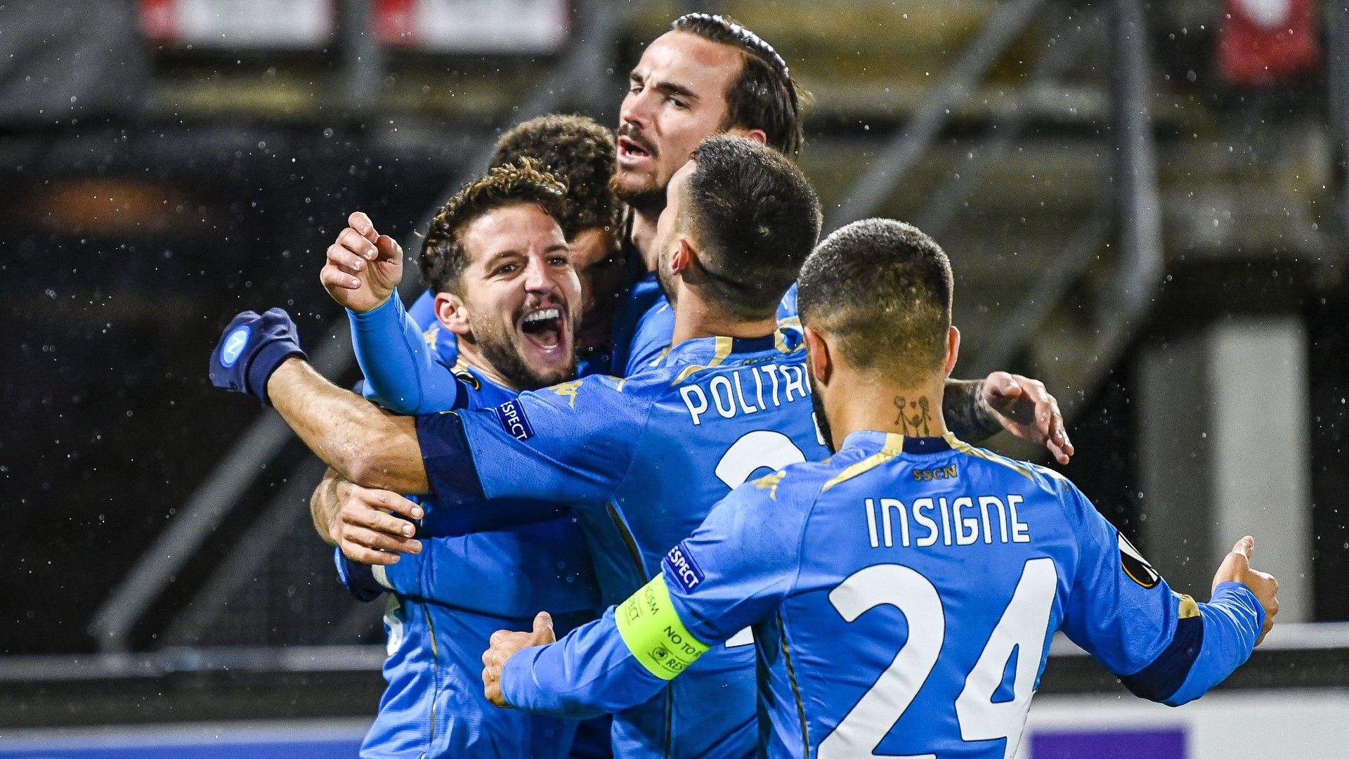 Napoli celebration - AZ Napoli - Europa League 2020/21