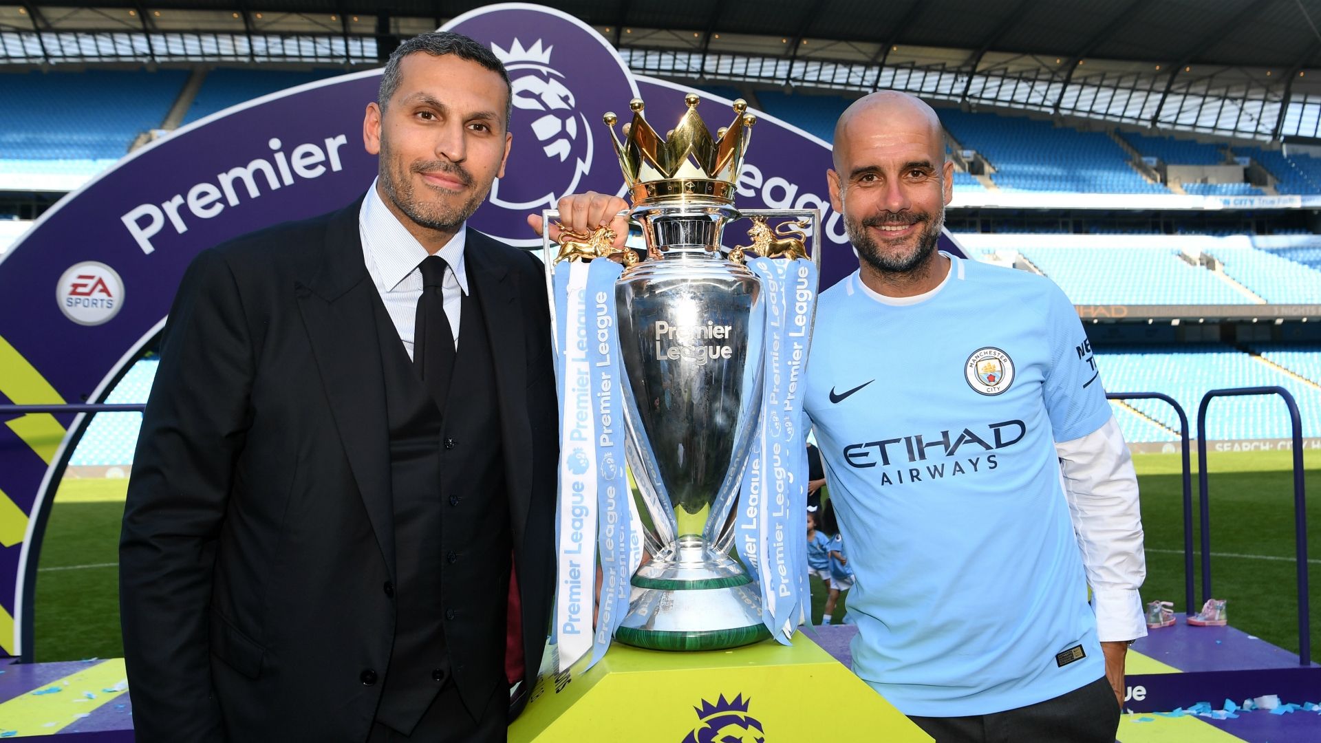 Khaldoon Al Mubarak and Pep Guardiola - cropped