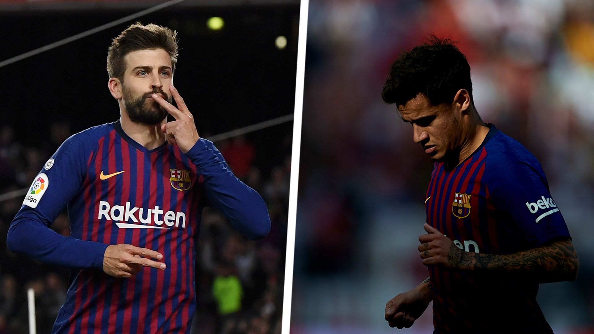 Gerard Pique Philippe Coutinho Barcelona