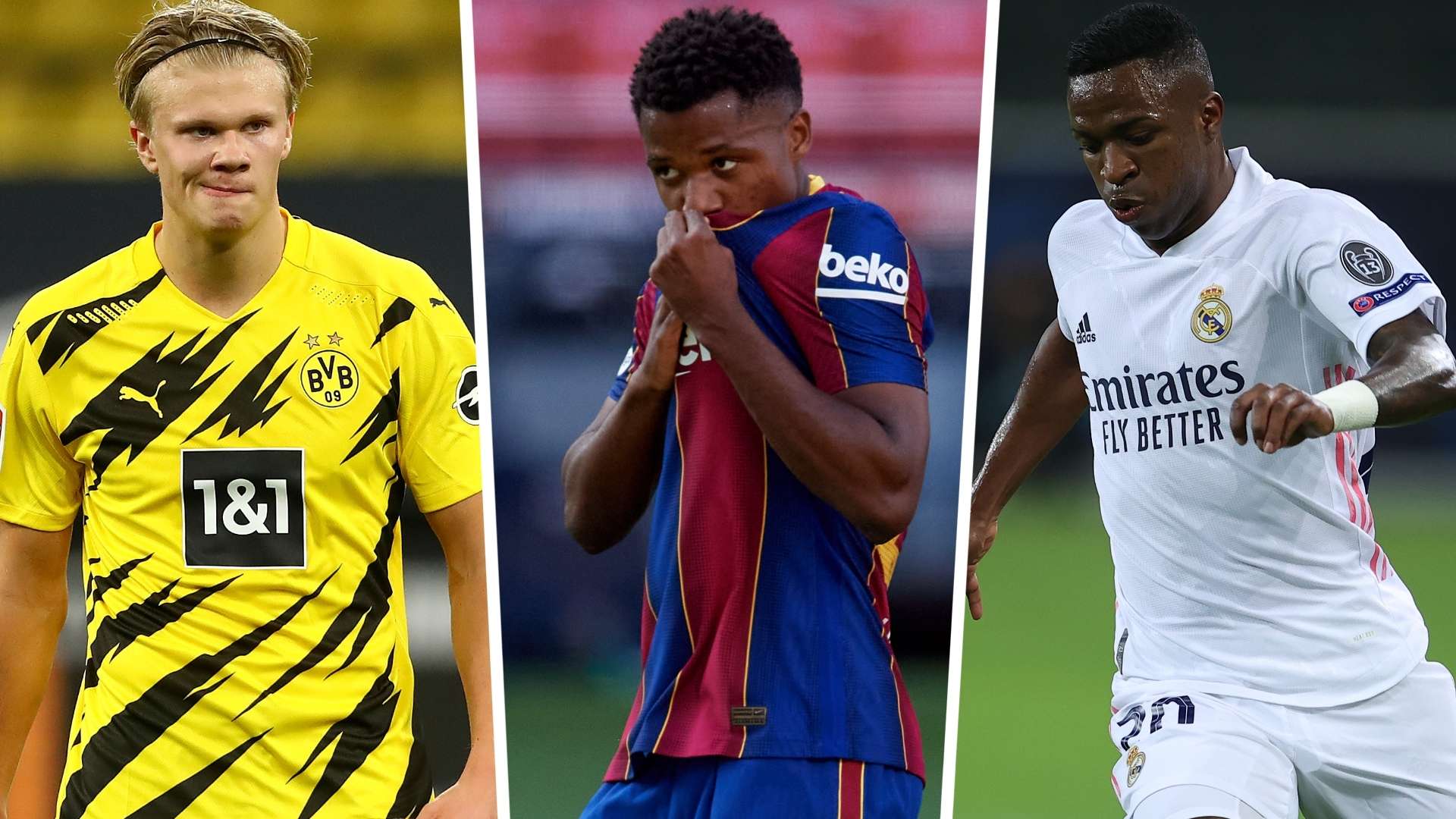 Haaland Ansu Fati Vinicius CIES