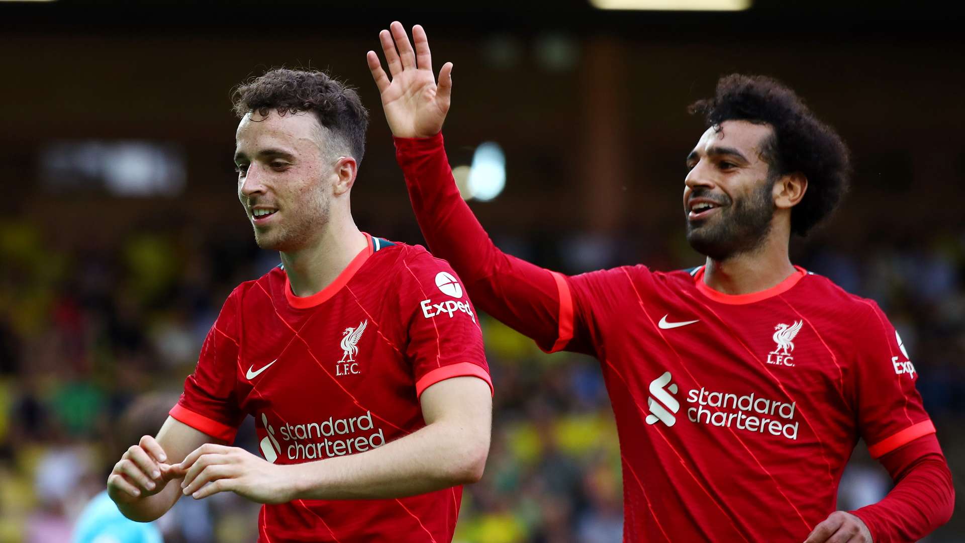 Diogo Jota and Mohamed Salah, Liverpool