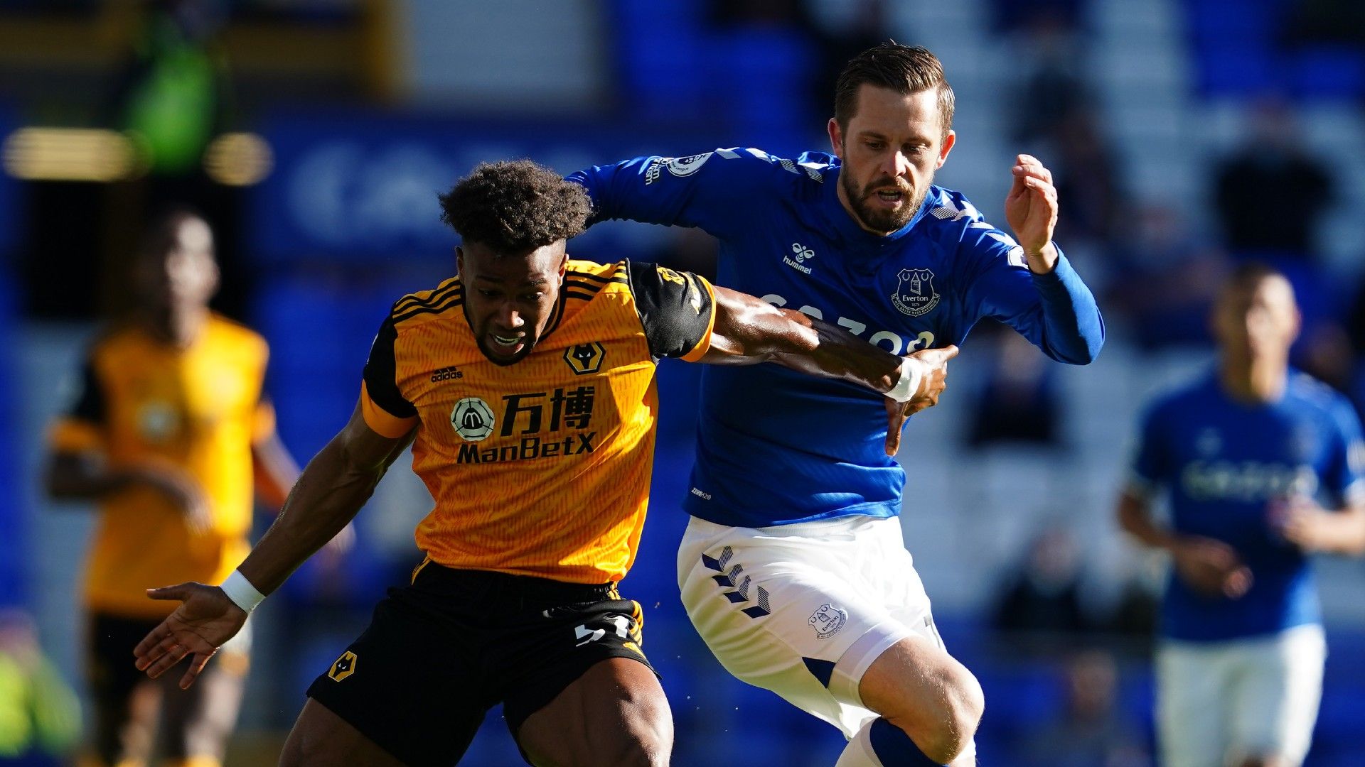 Gylfi Sigurdsson Adama Traore Everton vs Wolves Premier League 2020-21