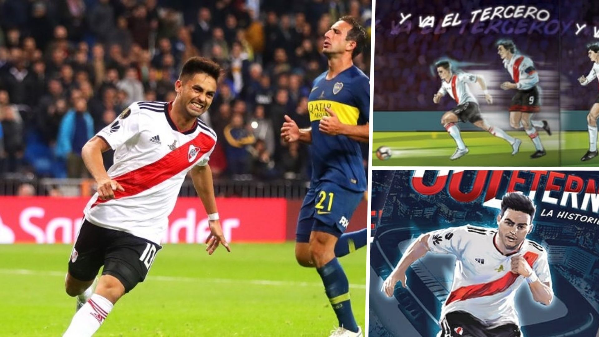 Pity Martinez gol Boca River Madrid historieta