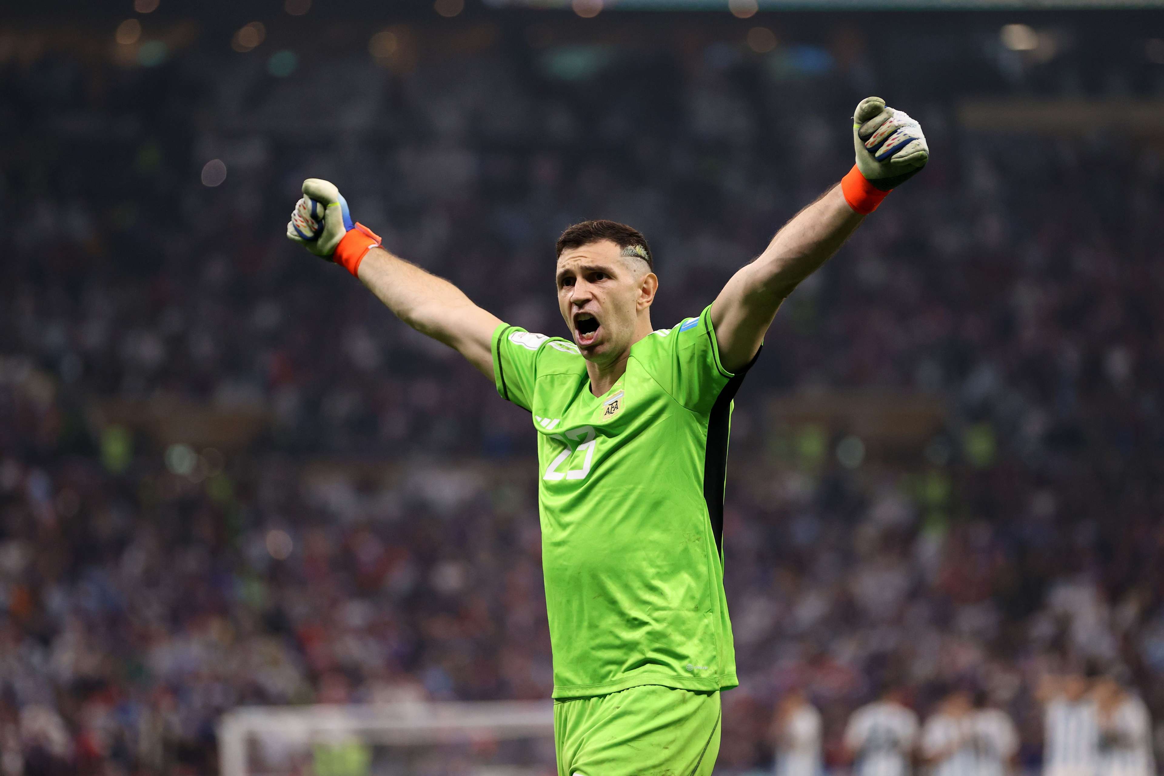 Emiliano Martinez celebrate 2022 World Cup