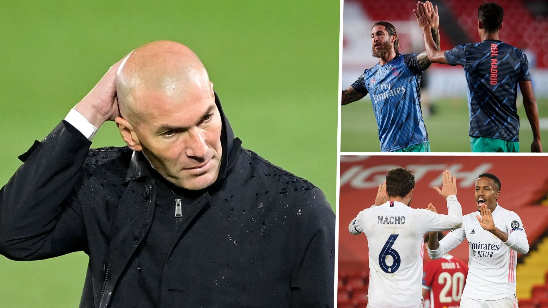 Real Madrid Zinedine Zidane Sergio Ramos Raphael Varane Nacho Fernández Eder Militao