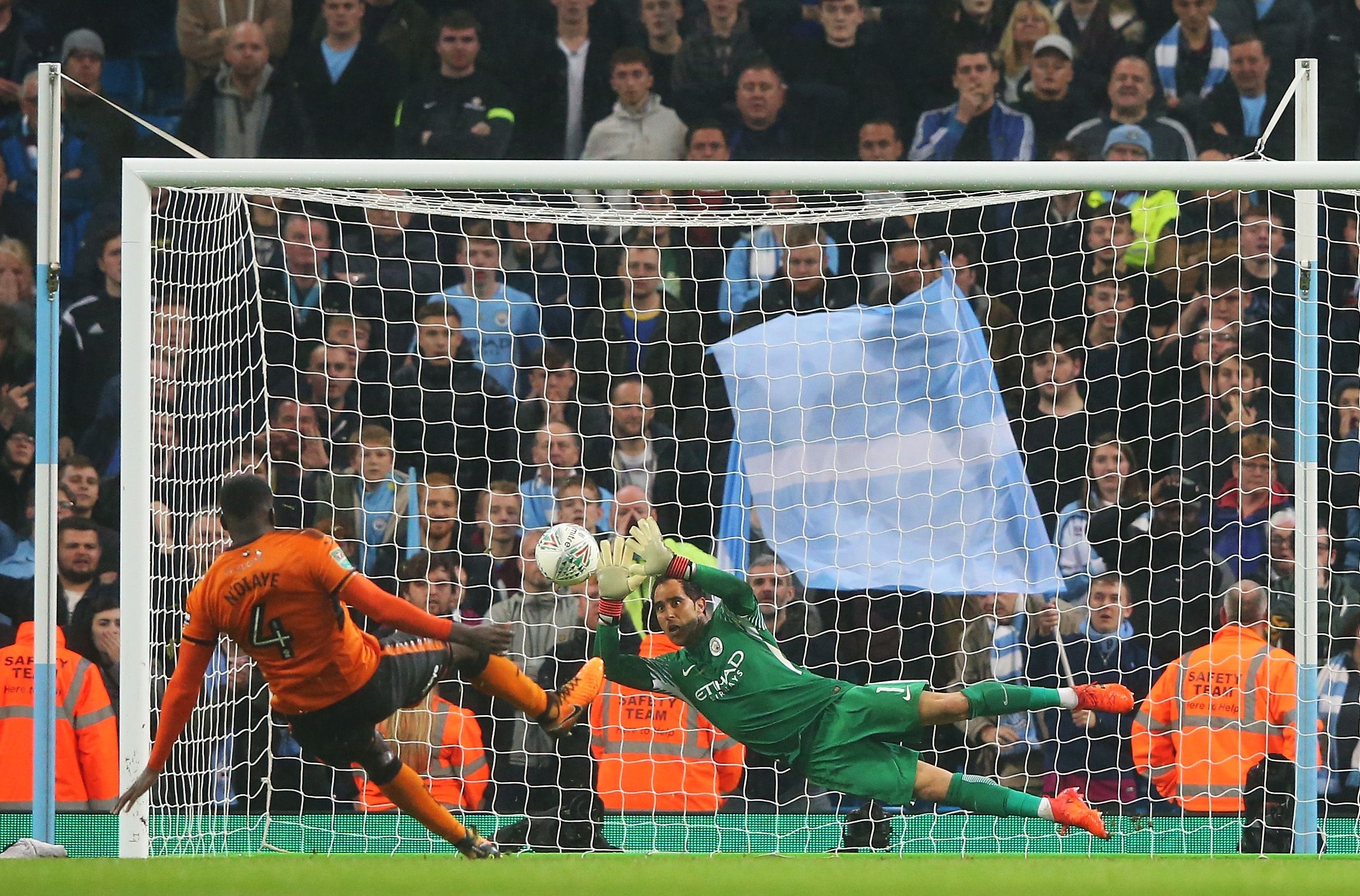 EMBED ONLY Claudio Bravo Manchester City Wolverhampton Wanderers Carabao Cup