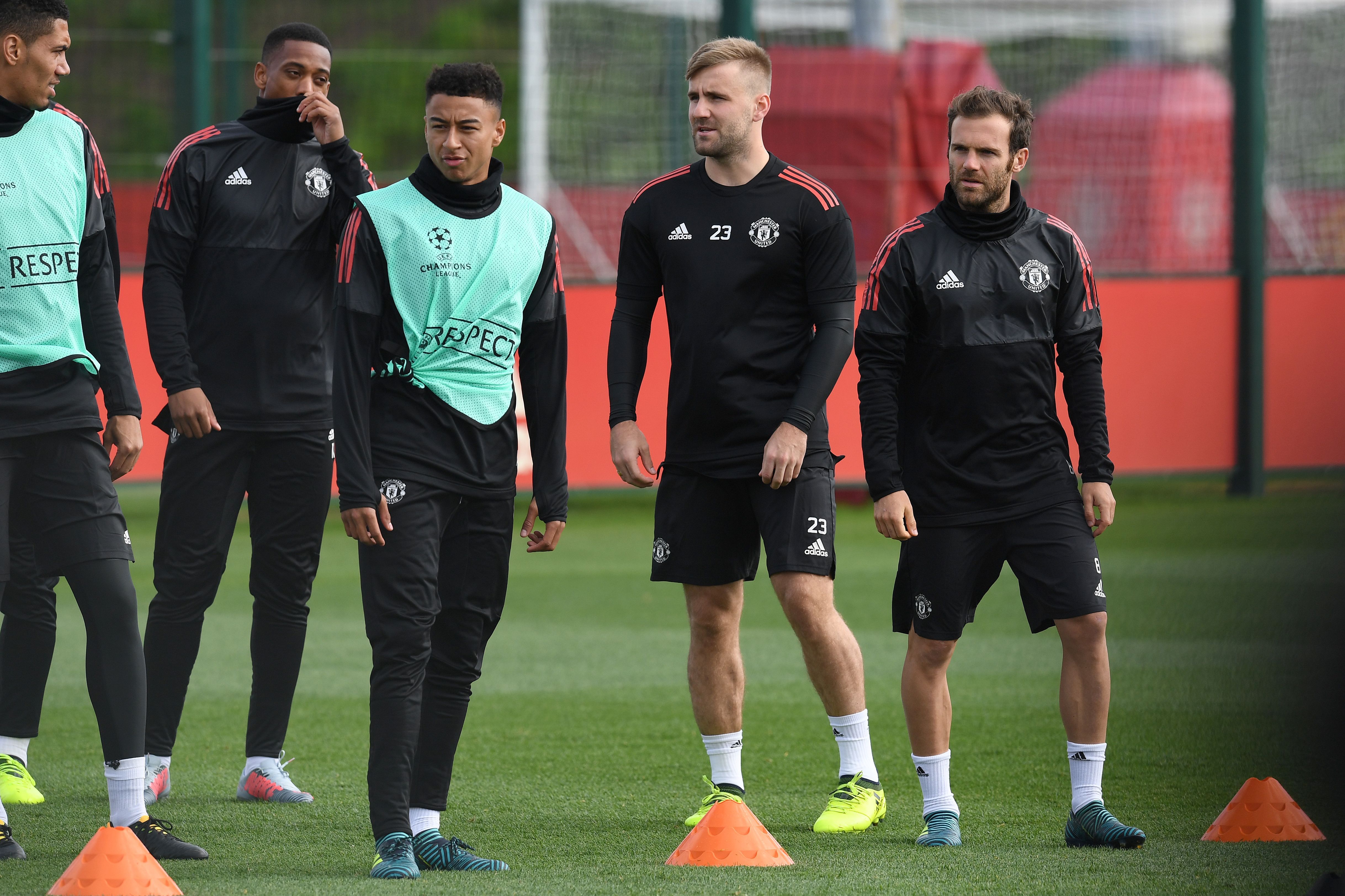 Man United's training session.