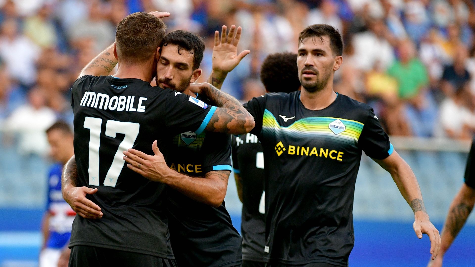 Lazio celebrating Sampdoria
