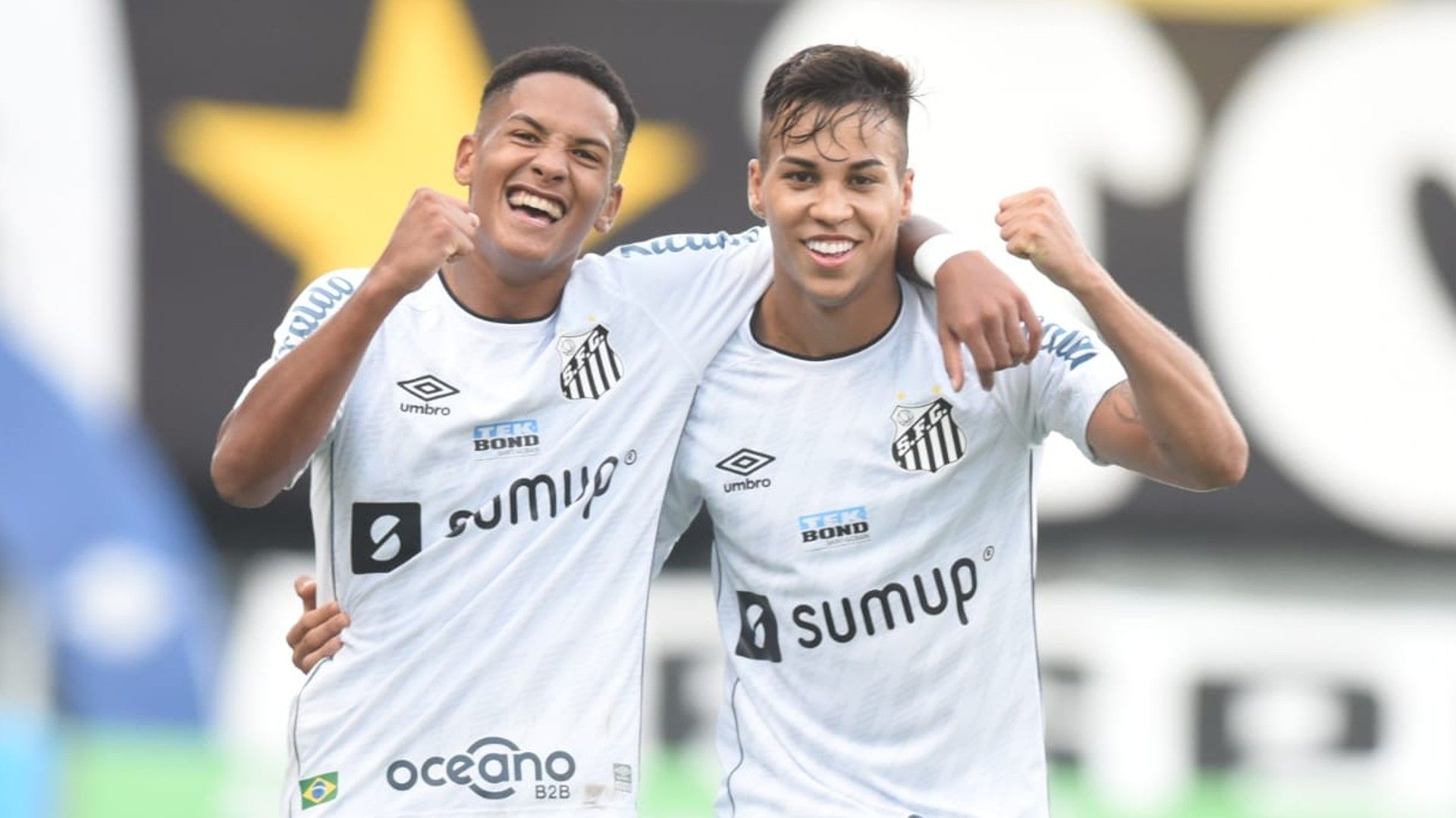 Ângelo Gabriel e Kaio Jorge comemoram - Santos x São Bento Paulistão 09052021