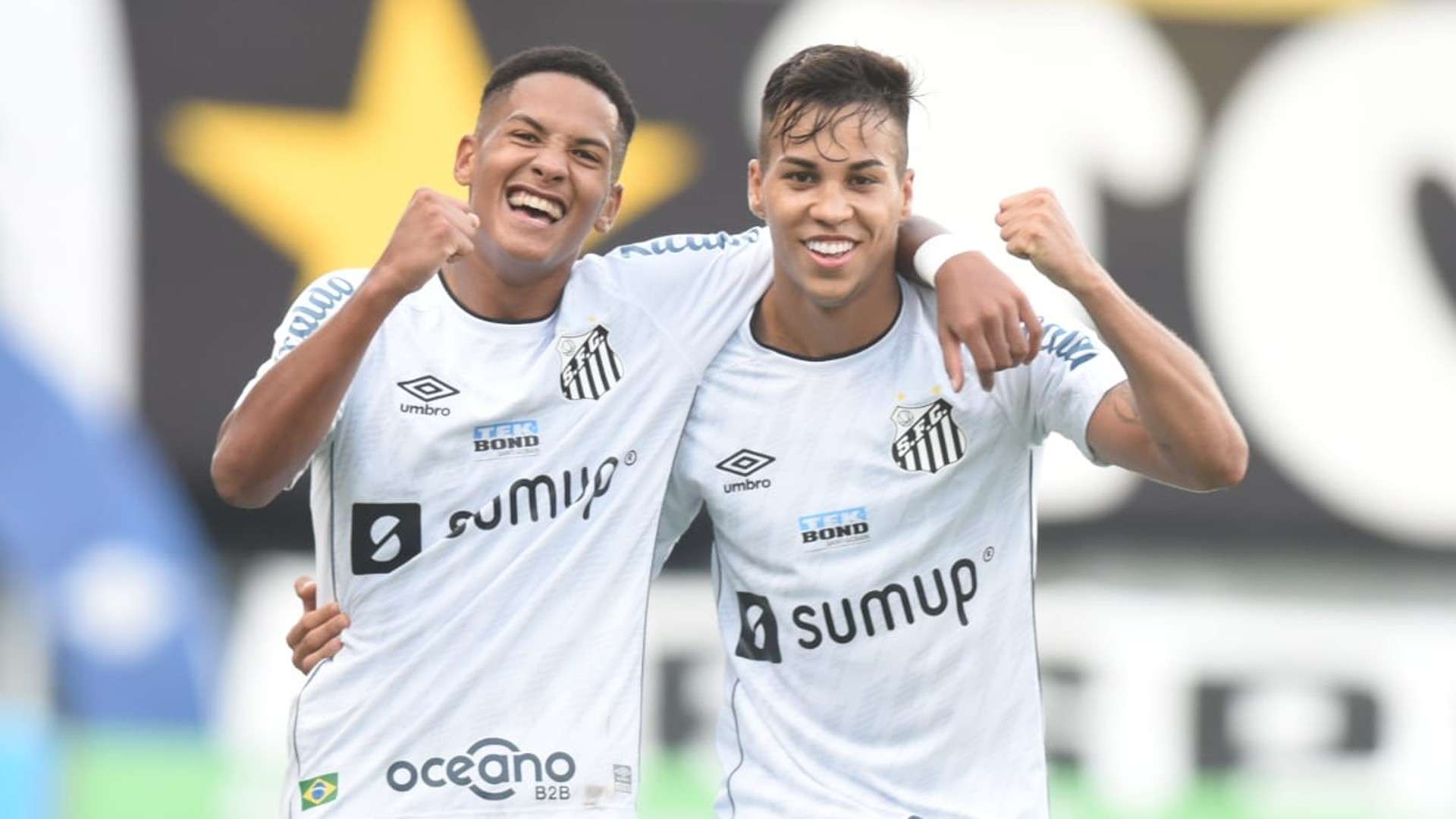 Ângelo Gabriel e Kaio Jorge comemoram - Santos x São Bento Paulistão 09052021