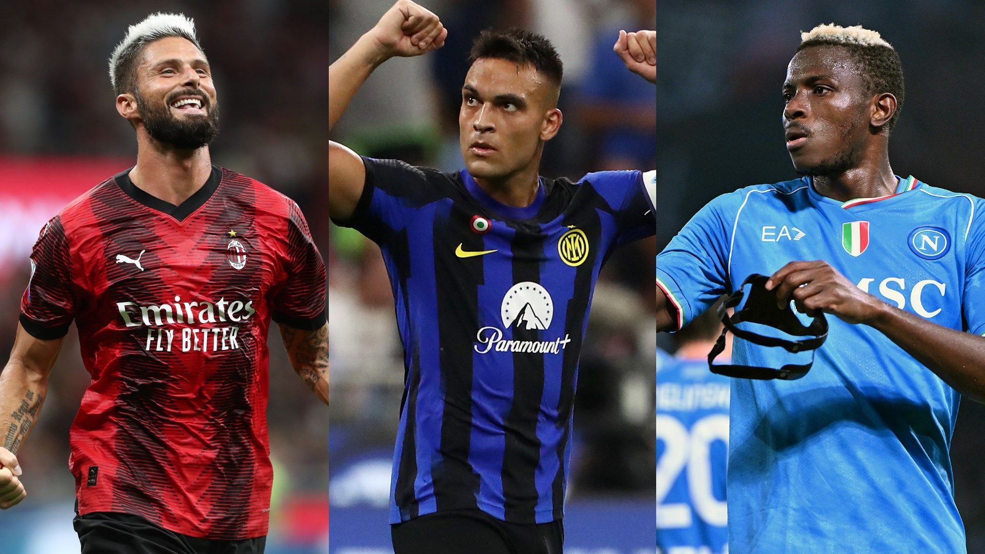 Giroud Lautaro Osimhen - Serie A topscorers