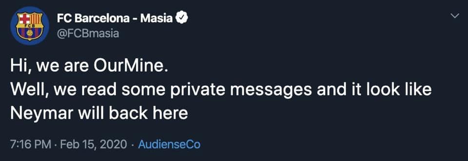 Barcelona's Twitter account hacked for the second time