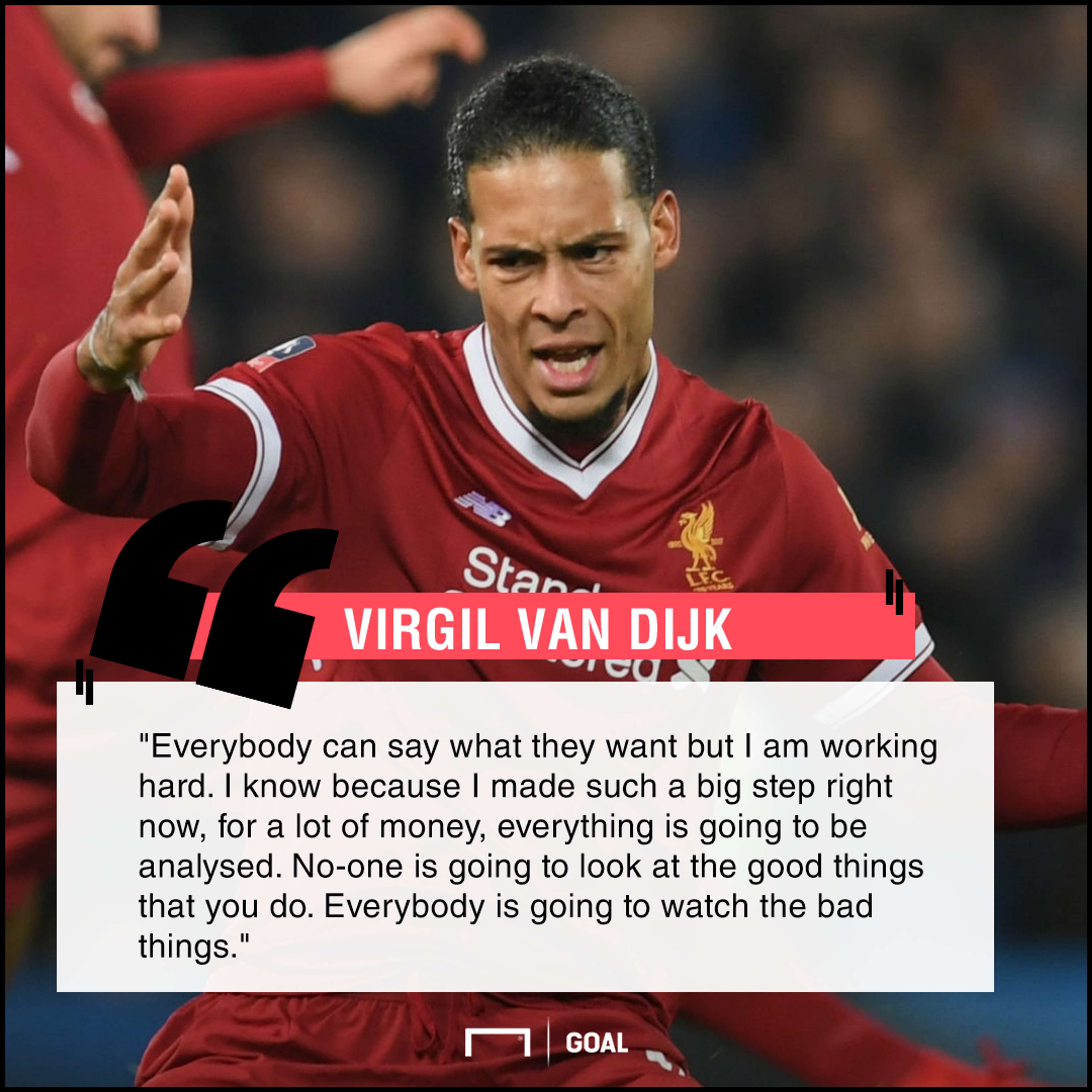 Virgil van Dijk Liverpool ignoring critics