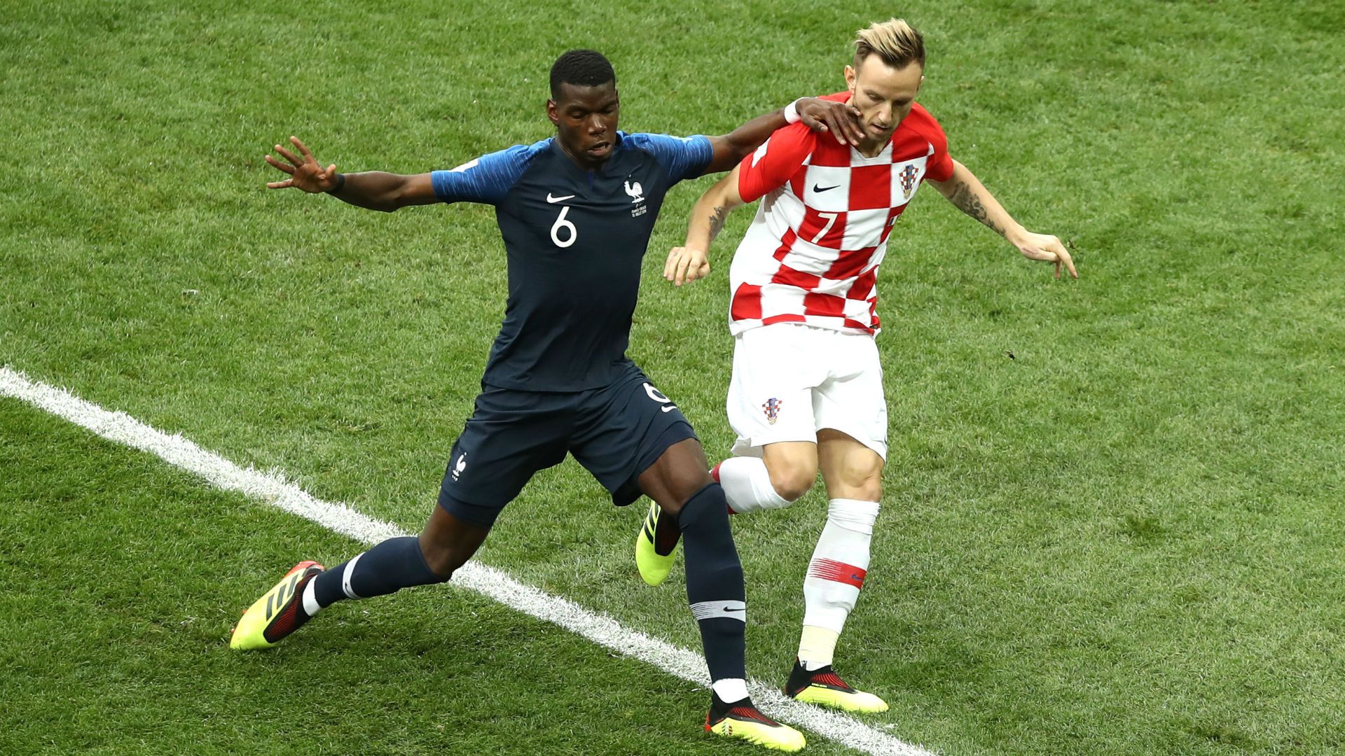 Paul Pogba Ivan Rakitic Croatia France World Cup final 2018