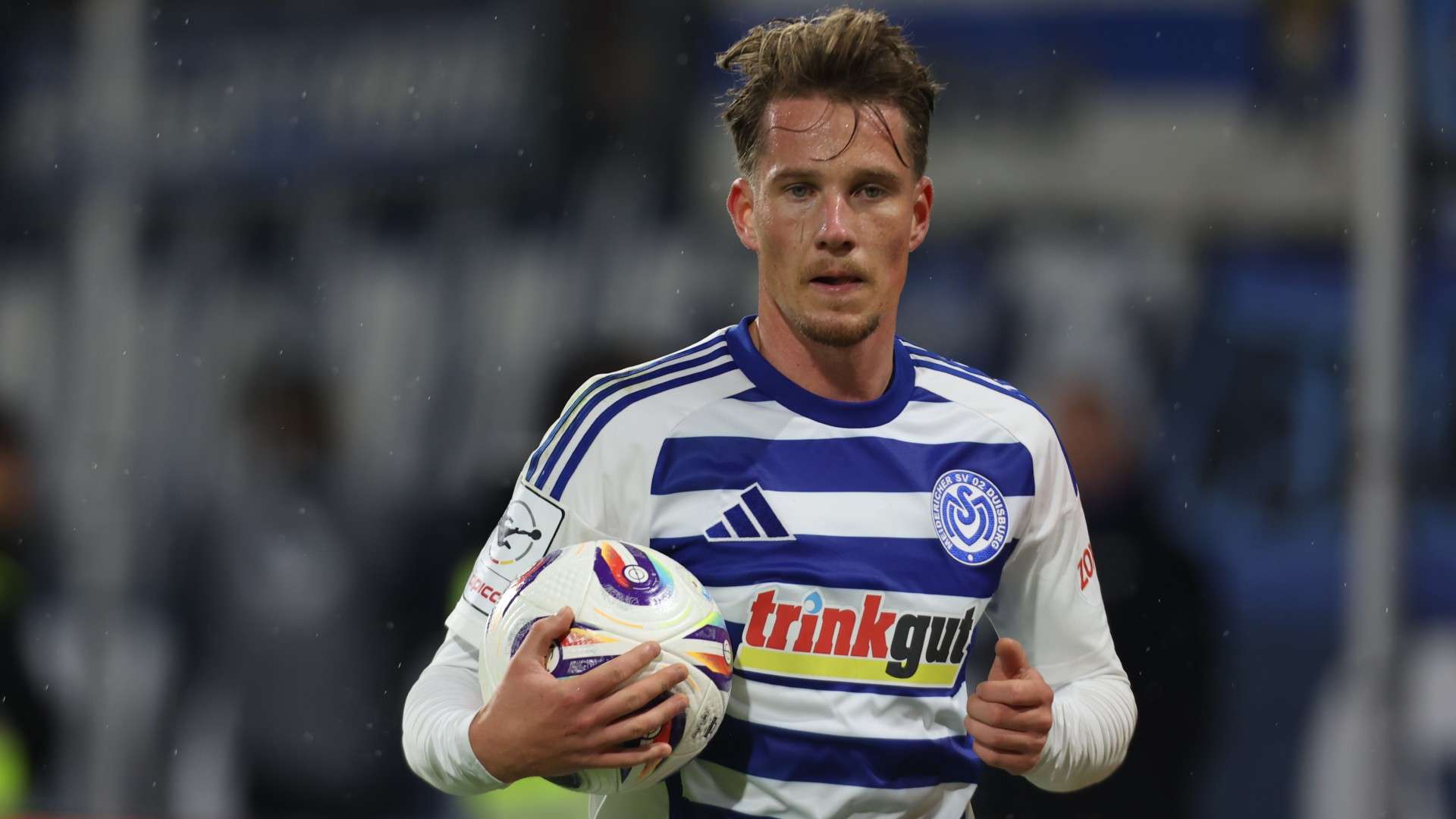 Christian Viet of Duisburg looks on