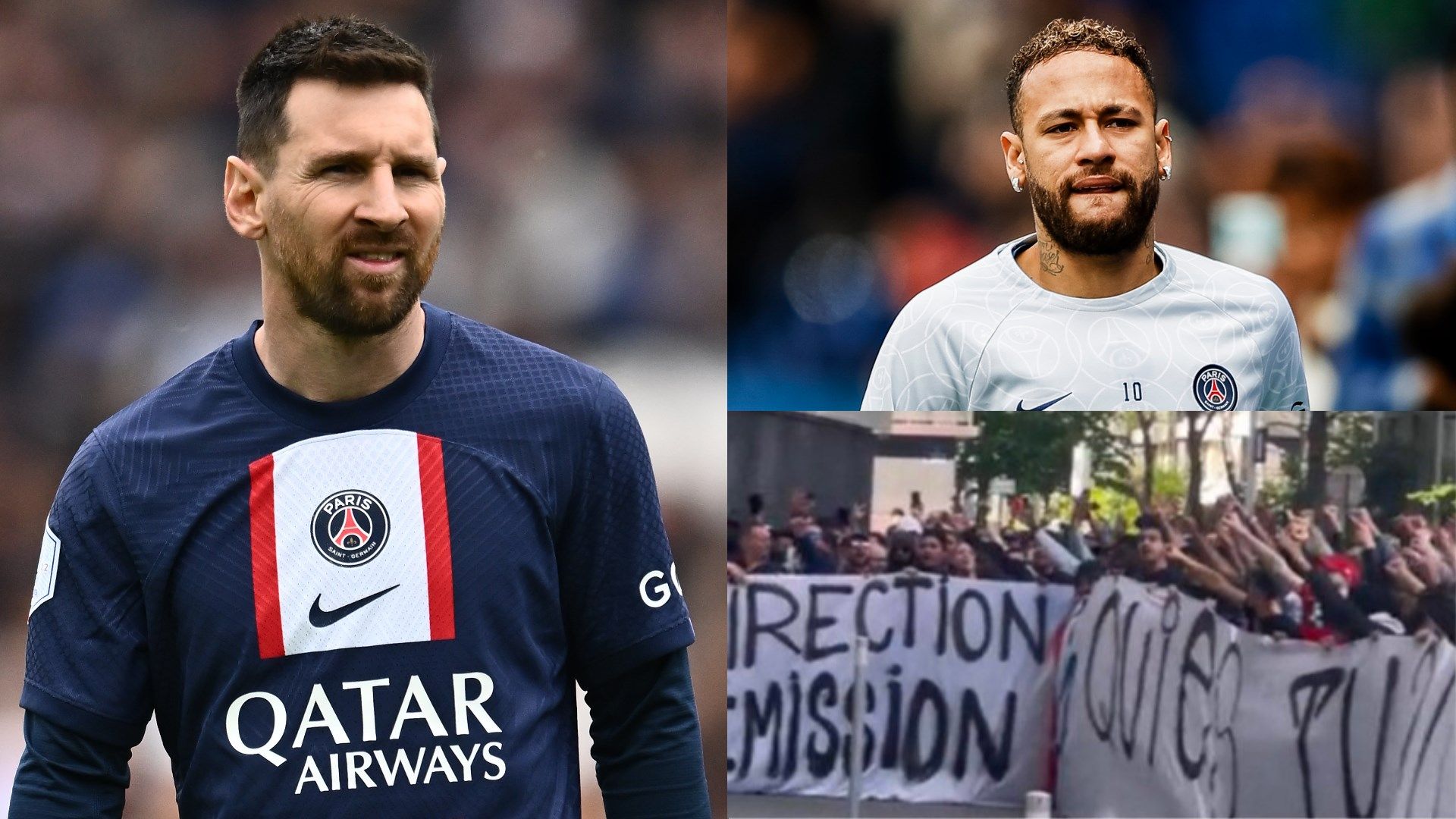 Messi Neymar PSG fans