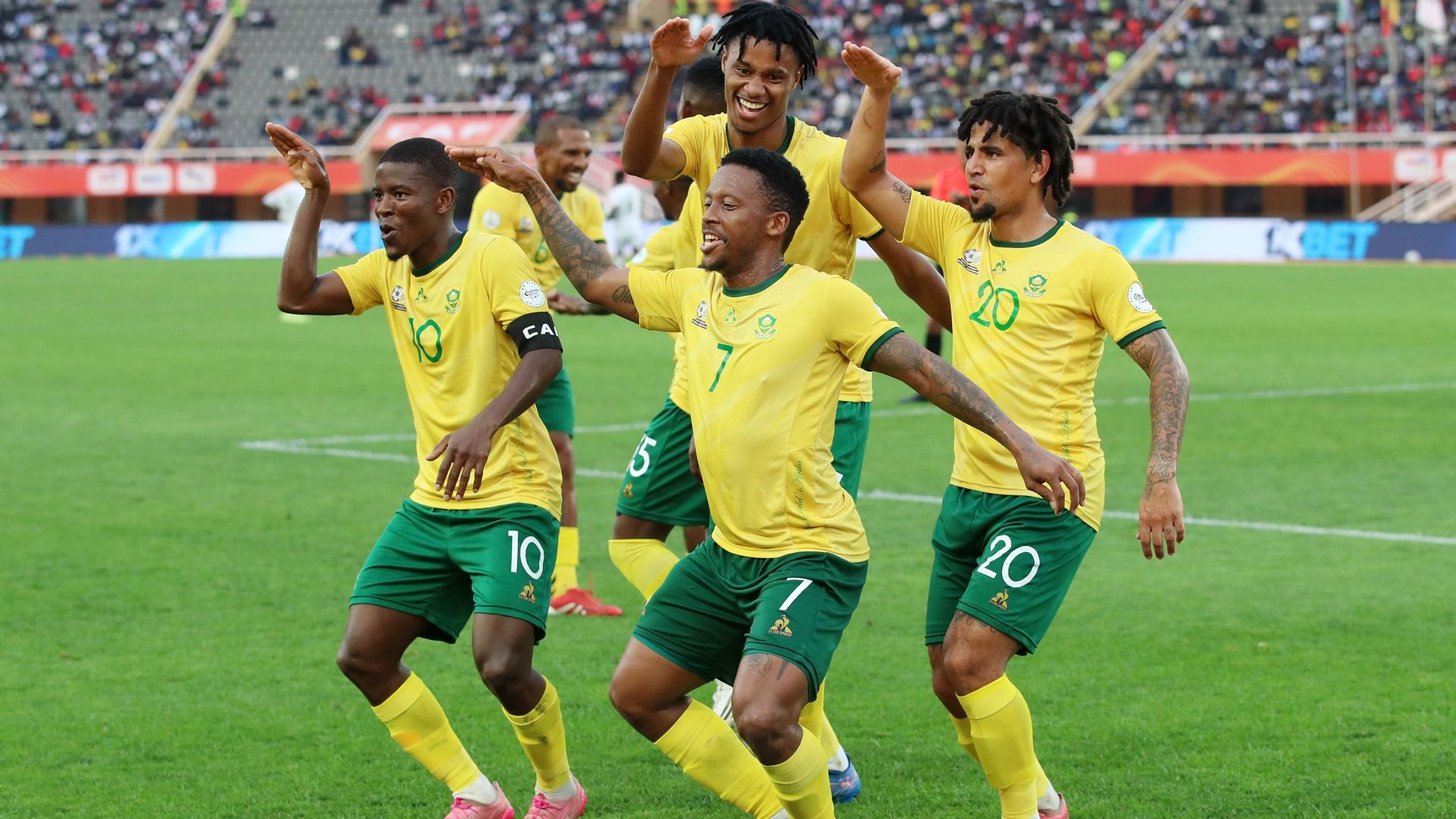 Thabiso Kutumela, Neo Maema and Keagan Dolly, Bafana Bafana 2024 CHAN