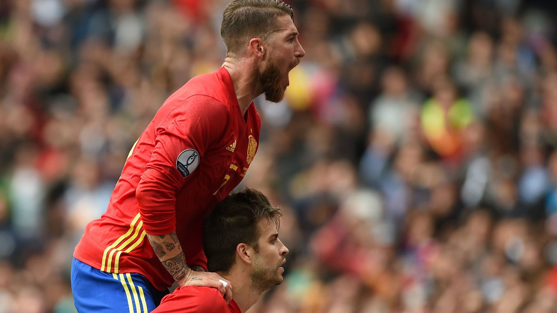 Gerard Pique Sergio Ramos Spain Czech 160613