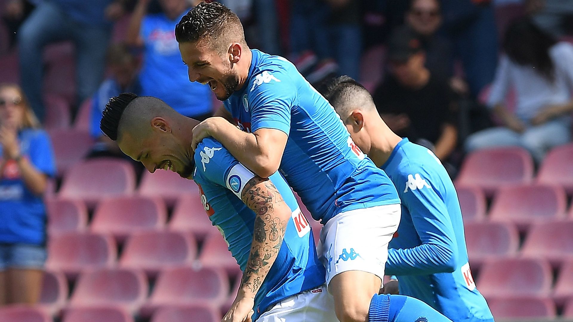 Napoli celebrating Napoli Cagliari Serie A