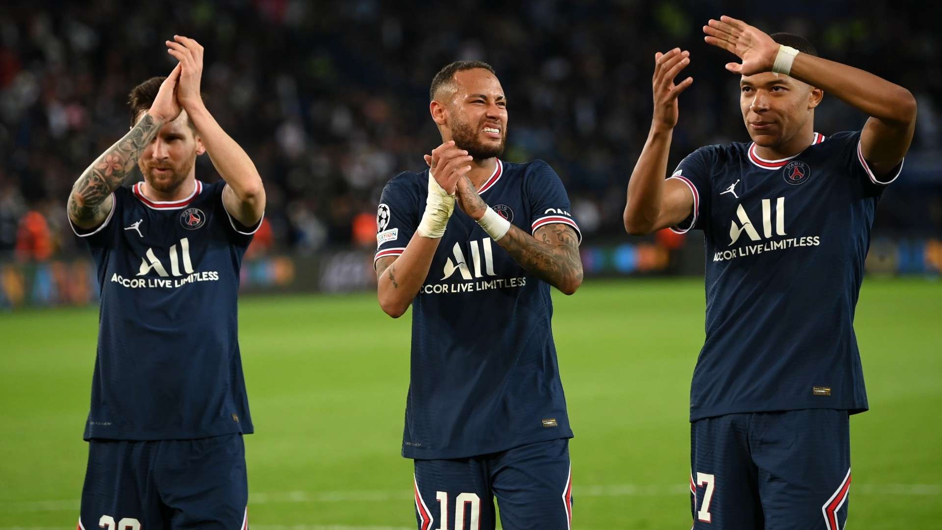 Messi Neymar Mbapé PSG Manchester City Champions League 28 09 2021