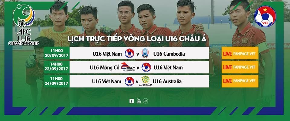 Lịch thi đấu Vòng loại Giải U16 châu Á 2018