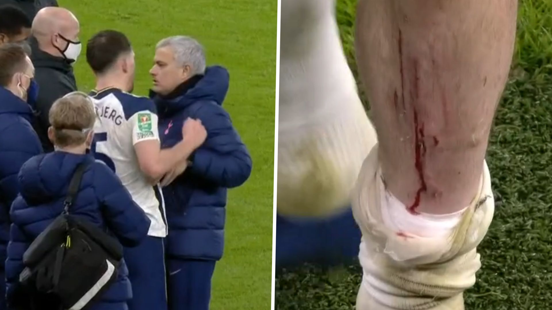 Hojberg foul Tottenham Carabao Cup