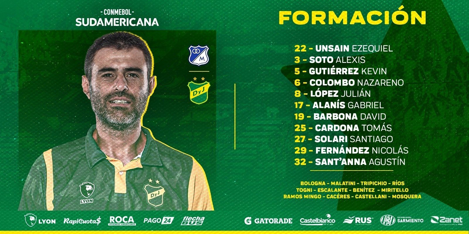 Nómina Defensa y Justicia Fecha 1 Copa Sudamericana 2023