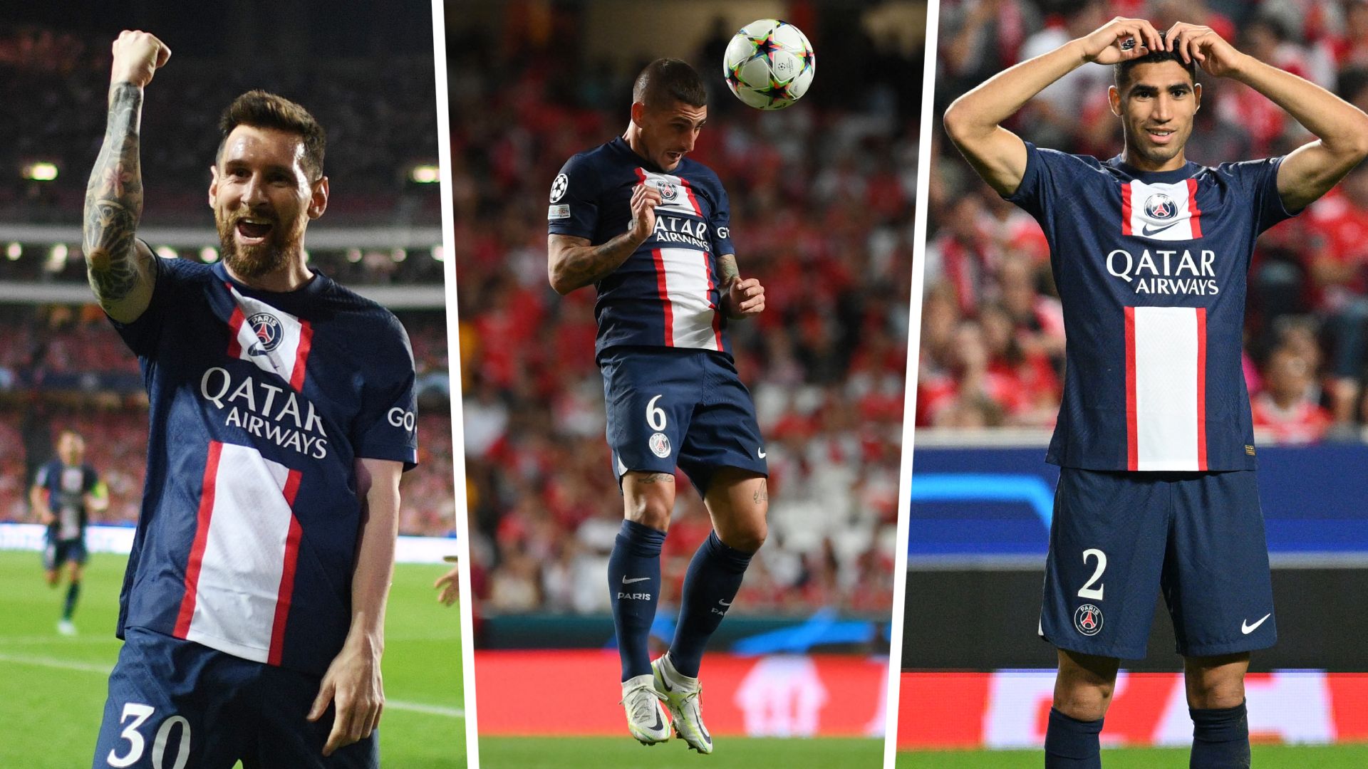 Benfica PSG Messi Verratti Hakimi