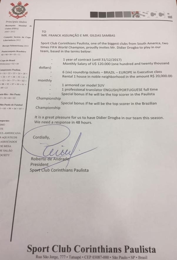 Proposta Corinthians Drogba