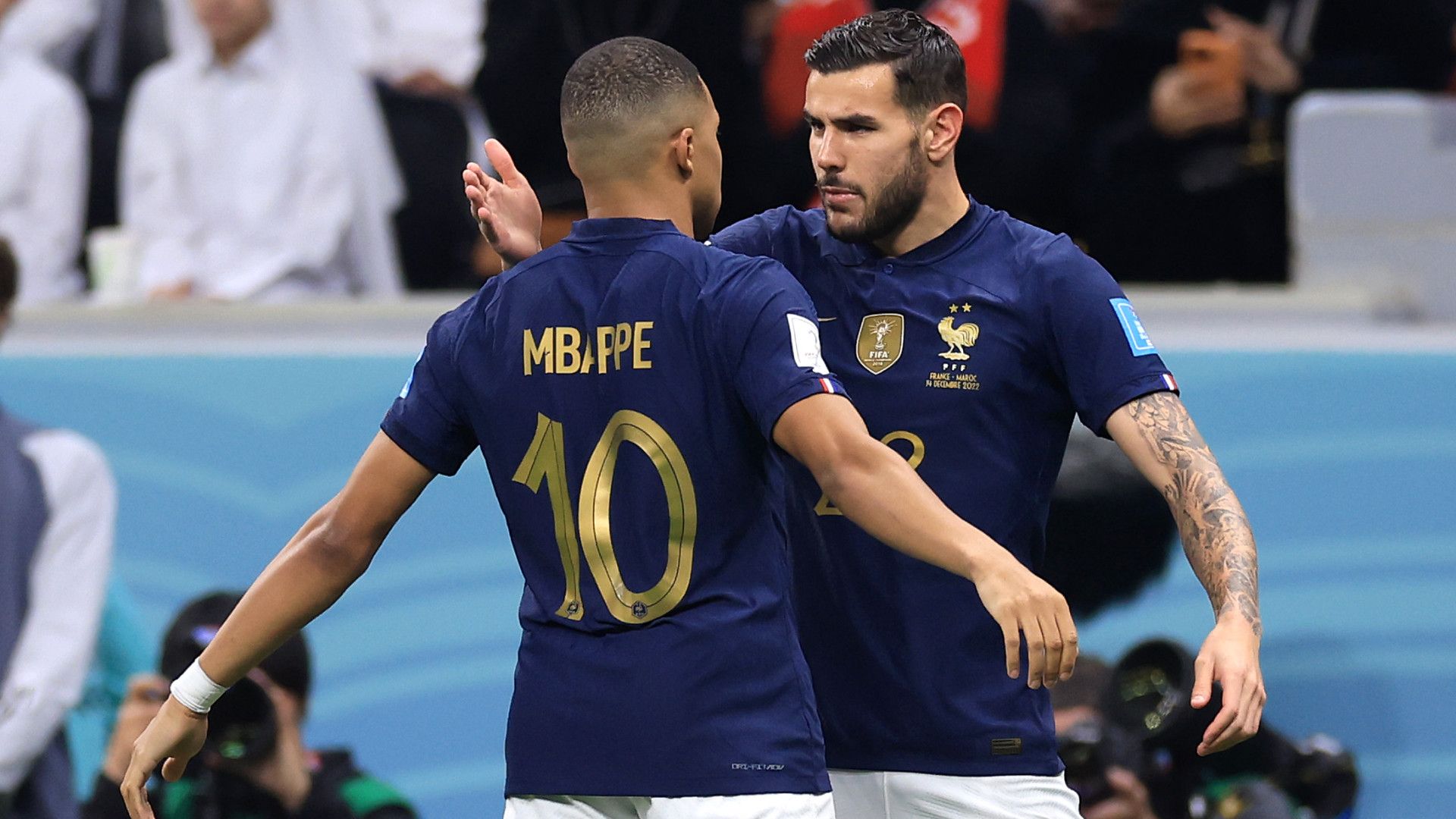 KYLIAN MBAPPE THEO HERNANDEZ FRANCE WORLD CUP 14122022
