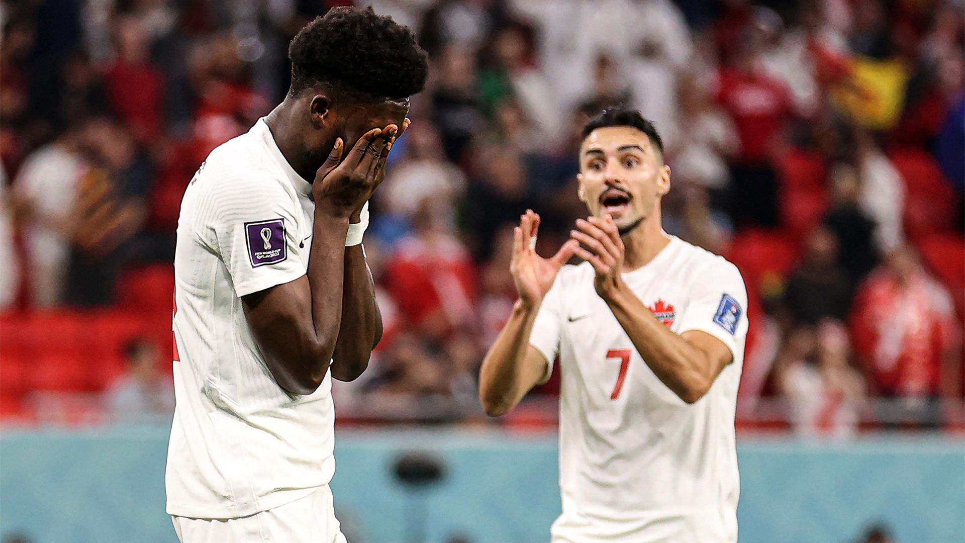 Alphonso Davies reaction Canada Belgium World Cup 2022