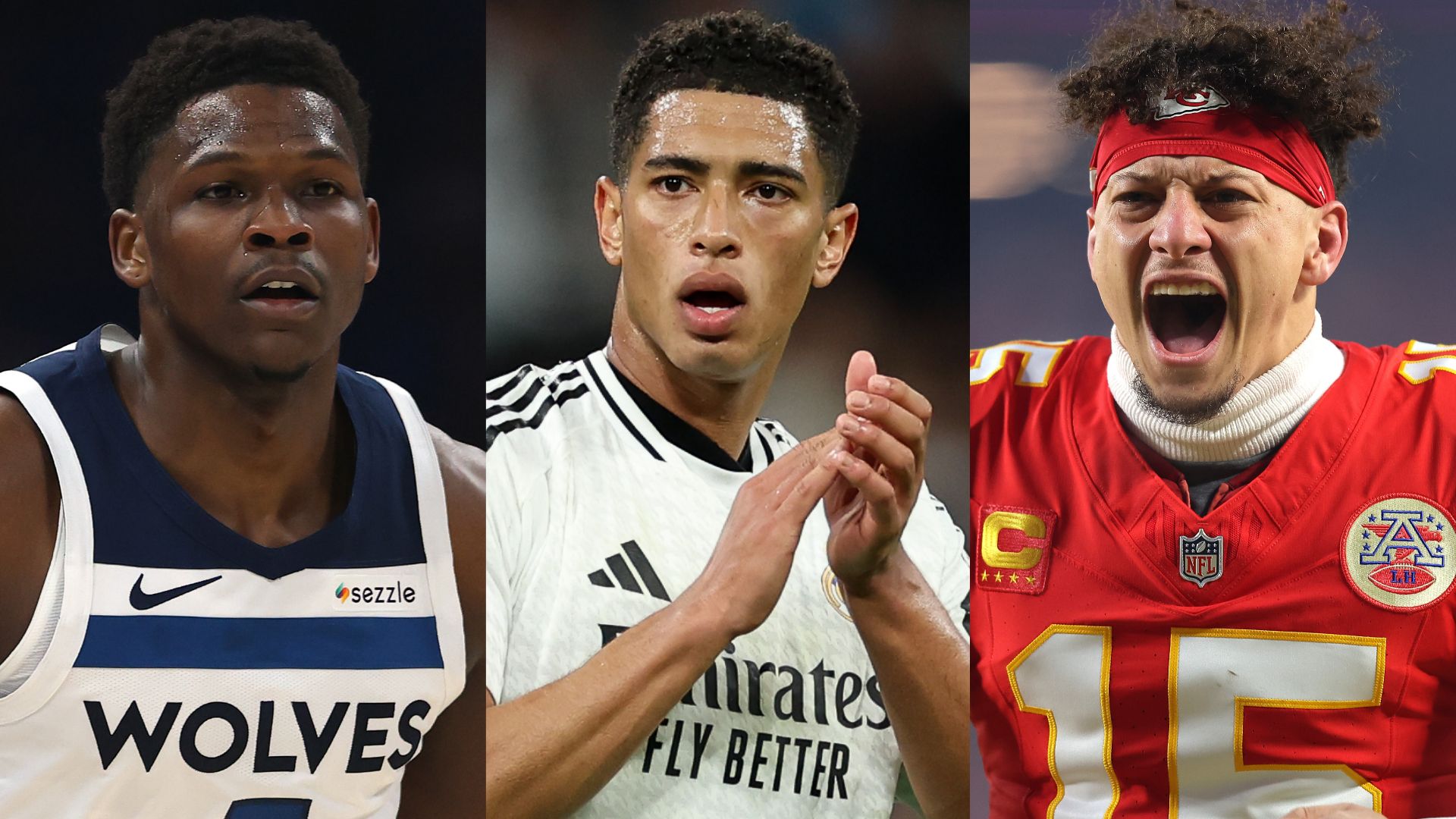 Jude Bellingham Anthony Edwards Patrick Mahomes