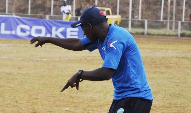 Thika United coach John Kamau in action.