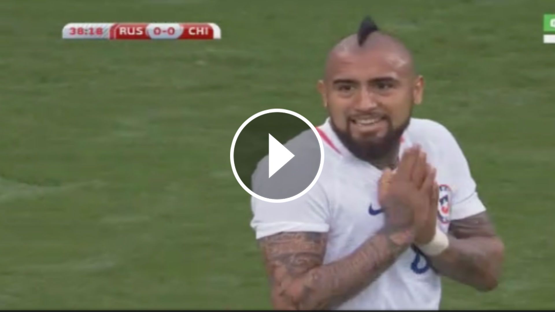 Arturo Vidal No Goal Chile Russia 090617